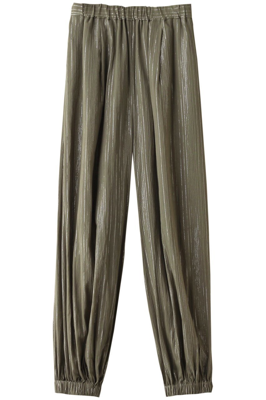 【スタニングルアー/STUNNING LURE】のストライプギャザーパンツ インテリア・キッズ・メンズ・レディースファッション・服の通販 founy(ファニー) 　ファッション　Fashion　レディースファッション　Fashion for Women　パンツ　Pants & Trousers　なめらか　Smooth, Silky Texture　ギャザー　Gathered, Ruffled　ストライプ　Stripe, Striped Pattern　バランス　Balance, Style Balance　ライトカーキ|ID: prp329100004852750 ipo3291000000035639093
