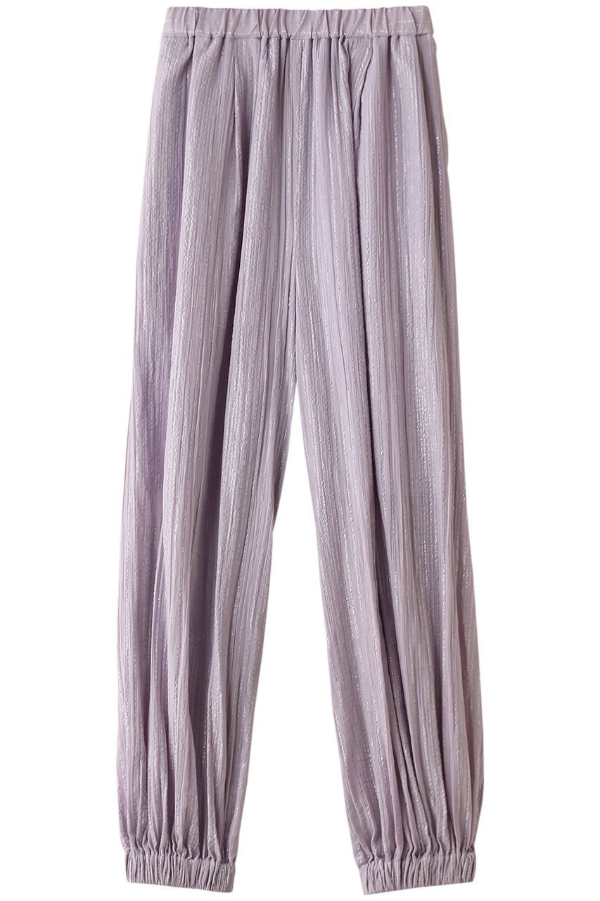 【スタニングルアー/STUNNING LURE】のストライプギャザーパンツ インテリア・キッズ・メンズ・レディースファッション・服の通販 founy(ファニー) 　ファッション　Fashion　レディースファッション　Fashion for Women　パンツ　Pants & Trousers　なめらか　Smooth, Silky Texture　ギャザー　Gathered, Ruffled　ストライプ　Stripe, Striped Pattern　バランス　Balance, Style Balance　ライトパープル|ID: prp329100004852750 ipo3291000000035639094