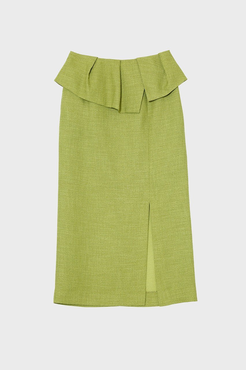 【スタニングルアー/STUNNING LURE】のイレギュラーペプラムスカート インテリア・キッズ・メンズ・レディースファッション・服の通販 founy(ファニー) 　ファッション　Fashion　レディースファッション　Fashion for Women　スカート　Skirts　ロングスカート　Long Skirts / Maxi & Midi Skirts　おすすめ　Recommended / Our Picks　シンプル　Simple, Minimal　トレンド　Trend, Trending Now　ペプラム　Peplum, Flared Hem　ミックス　Mix, Mixed Style　ロング　Long, Long-Length　夏　Summer　グリーン|ID: prp329100004852759 ipo3291000000035639228