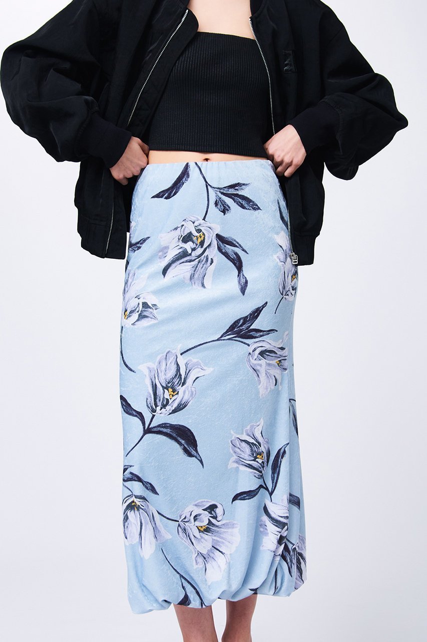 【スタニングルアー/STUNNING LURE】のフローラルベロアバルーンスカート 人気、トレンドファッション・服の通販 founy(ファニー) 　ファッション　Fashion　レディースファッション　Fashion for Women　スカート　Skirts　ロングスカート　Long Skirts / Maxi & Midi Skirts　スリット　Slit, Slit Detail　バルーン　Balloon, Balloon Silhouette　ベロア　Velour, Soft Velvet　ロング　Long, Long-Length　夏　Summer　春　Spring　S/S・春夏　SS, Spring/Summer, Warm Season　other-6|ID: prp329100004852760 ipo3291000000035639241