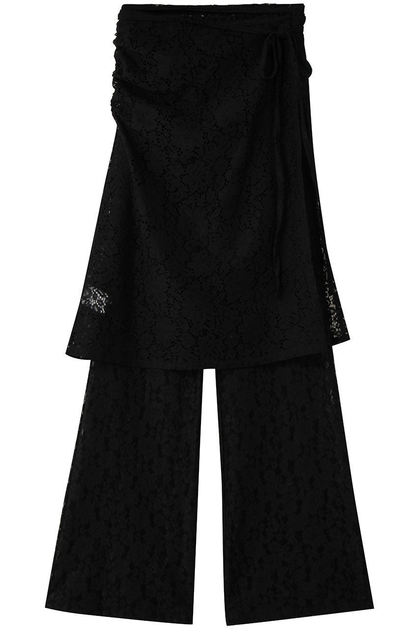 【メゾンスペシャル/MAISON SPECIAL】のSide Gathered Wrap Lace Skirt Pants/サイドギャザーラップレーススカートパンツ インテリア・キッズ・メンズ・レディースファッション・服の通販 founy(ファニー) ファッション Fashion レディースファッション Fashion for Women スカート Skirts パンツ Pants & Trousers ギャザー Gathered, Ruffled フェミニン Feminine, Girly ラップ Wrap, Wrap Design リュクス Luxury, Elegant, High-End, Chic レース Lace, Lace Fabric ロング Long, Long-Length 夏 Summer 春 Spring S/S・春夏 SS, Spring/Summer, Warm Season BLK(ブラック)|ID: prp329100004854137 ipo3291000000035683704