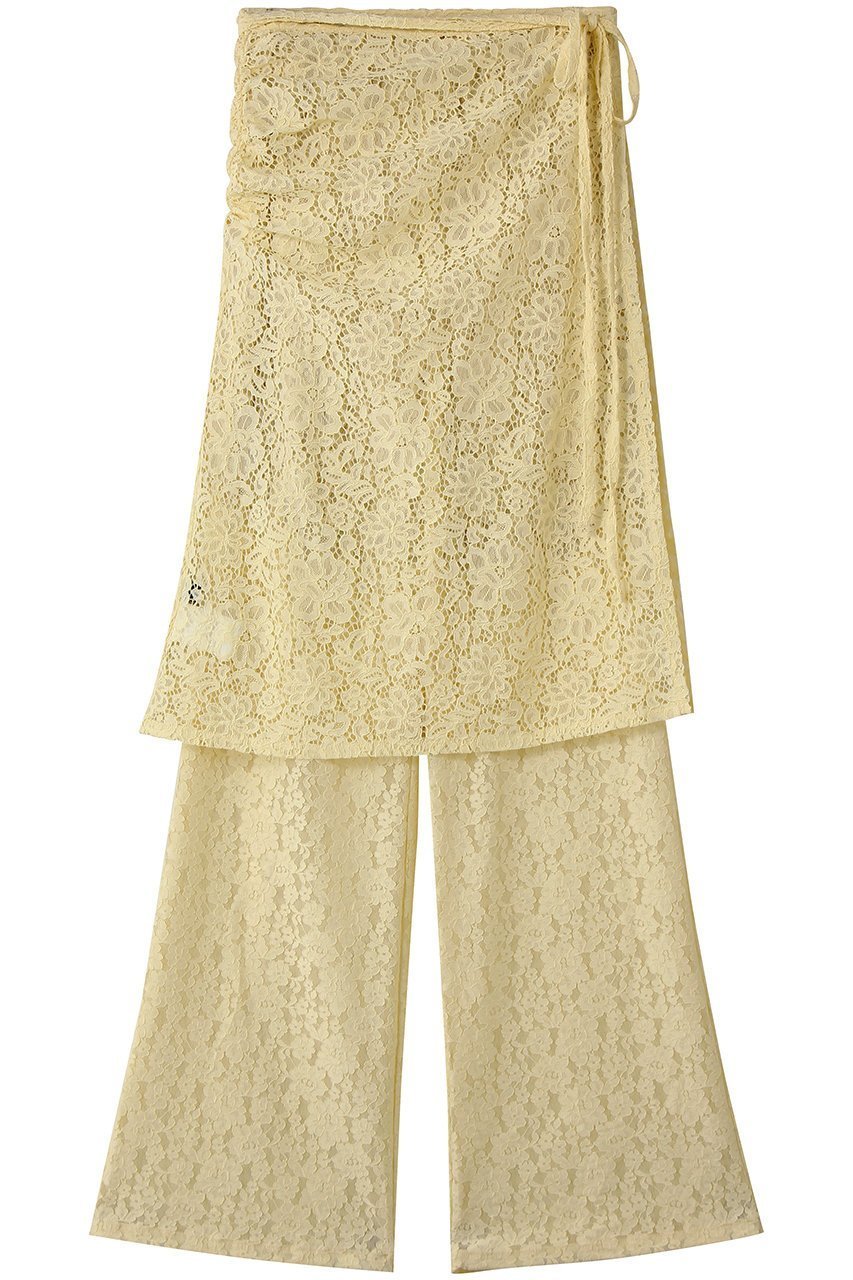 【メゾンスペシャル/MAISON SPECIAL】のSide Gathered Wrap Lace Skirt Pants/サイドギャザーラップレーススカートパンツ インテリア・キッズ・メンズ・レディースファッション・服の通販 founy(ファニー) ファッション Fashion レディースファッション Fashion for Women スカート Skirts パンツ Pants & Trousers ギャザー Gathered, Ruffled フェミニン Feminine, Girly ラップ Wrap, Wrap Design リュクス Luxury, Elegant, High-End, Chic レース Lace, Lace Fabric ロング Long, Long-Length 夏 Summer 春 Spring S/S・春夏 SS, Spring/Summer, Warm Season YEL(イエロー)|ID: prp329100004854137 ipo3291000000035683707