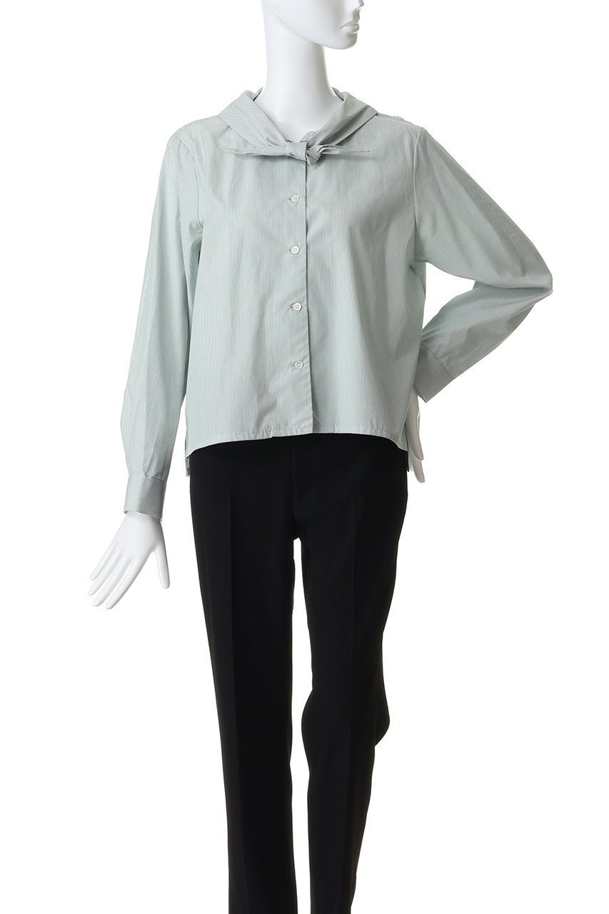 【ミディウミ/MidiUmi】のscarf like short shirt シャツ 人気、トレンドファッション・服の通販 founy(ファニー) 　ファッション　Fashion　レディースファッション　Fashion for Women　トップス・カットソー　Cut & Sew Tops　シャツ・ブラウス・オフィスカジュアル　Elegant Blouses & Button-Ups　ロングTシャツ・Tシャツ　Longline T-Shirts & Tees　2026年　2026　ショート　Short, Short Length　ストライプ　Stripe, Striped Pattern　スリーブ　Sleeve, Long Sleeve / Short Sleeve　バランス　Balance, Style Balance　ロング　Long, Long-Length　夏　Summer　春　Spring　S/S・春夏　SS, Spring/Summer, Warm Season　other-2|ID: prp329100004854146 ipo3291000000035683817