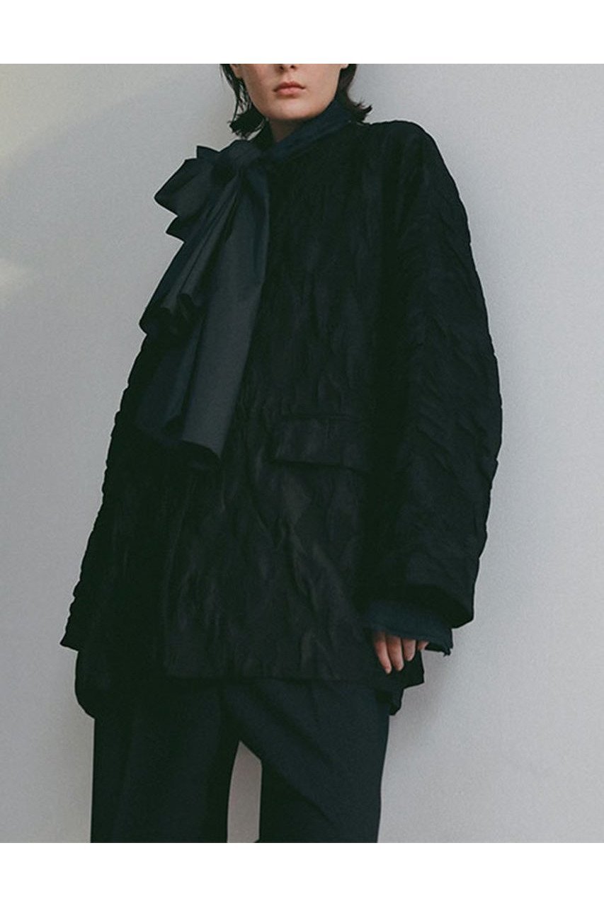 【エトレトウキョウ/ETRE TOKYO】の【SANTE】ドルマンスリーブジャガードコート インテリア・キッズ・メンズ・レディースファッション・服の通販 founy(ファニー) 　ファッション　Fashion　レディースファッション　Fashion for Women　アウター　Coat / Outerwear Collection　コート・ロングコート・ピーコート　Long Coats, Peacoats & More　2026年　2026　ショート　Short, Short Length　ジャカード／ジャガード　Jacquard, Woven Pattern　セレモニー　Ceremony　フォルム　Silhouette, Form　ポケット　Pocket, Pocket Detail　ポンチョ　Poncho, Cape Style　エレガント 上品　Elegant　夏　Summer　抗菌　Antibacterial, Bacteria-Resistant　春　Spring　S/S・春夏　SS, Spring/Summer, Warm Season　ブラック|ID: prp329100004854272 ipo3291000000035705638