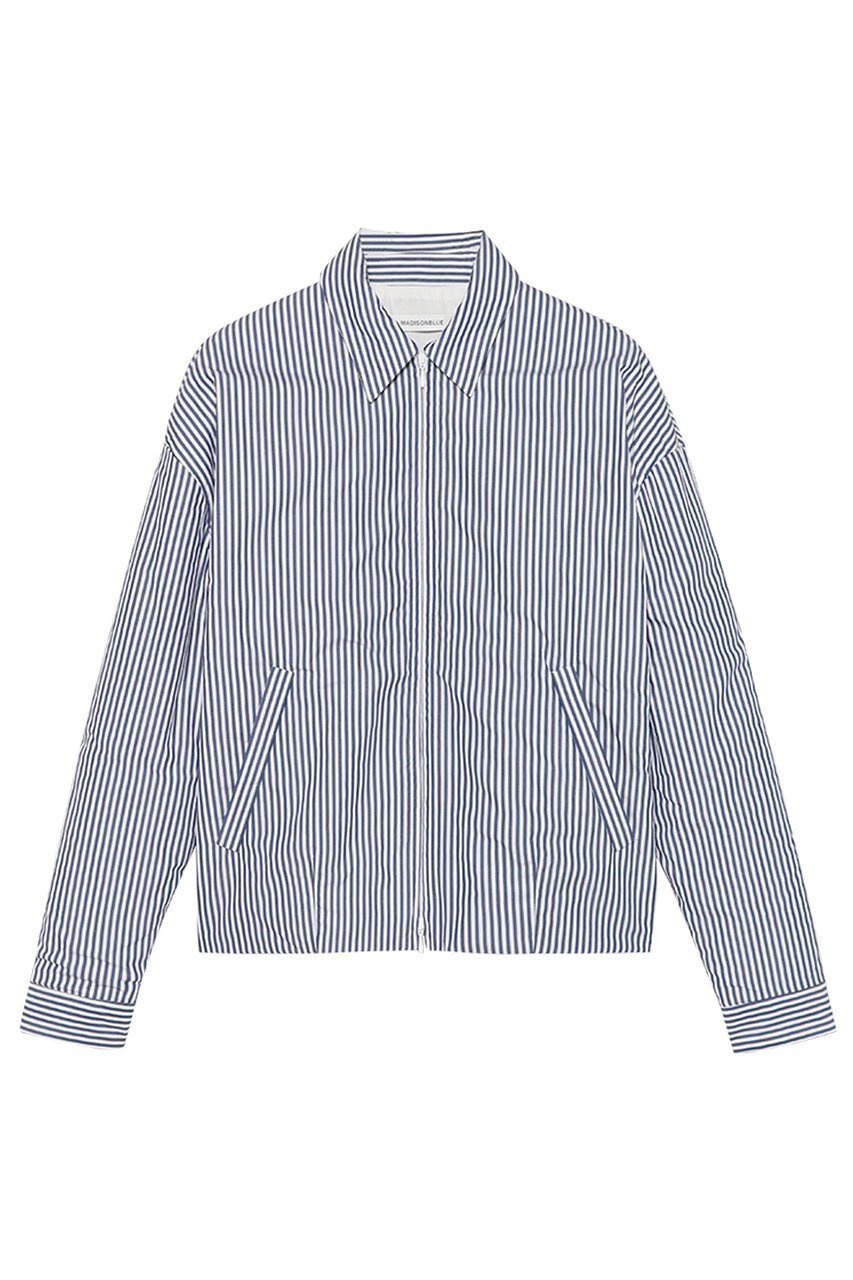 【マディソンブルー/MADISONBLUE】のPADDED DEAN JK STRIPE パデッドデニムジャケット インテリア・キッズ・メンズ・レディースファッション・服の通販 founy(ファニー) 　ファッション　Fashion　レディースファッション　Fashion for Women　アウター　Coat / Outerwear Collection　レディースジャケット・軽アウター　Jackets　デニムジャケット / カジュアルアウター　Denim Jackets　2026年　2026　コンパクト　Compact, Small Size　ジップ　Zip, Zipper　ジャケット　Jacket, Outerwear　バランス　Balance, Style Balance　ブロード　Broadcloth, Fine Cotton　夏　Summer　春　Spring　S/S・春夏　SS, Spring/Summer, Warm Season　ブルー|ID: prp329100004854288 ipo3291000000035705915