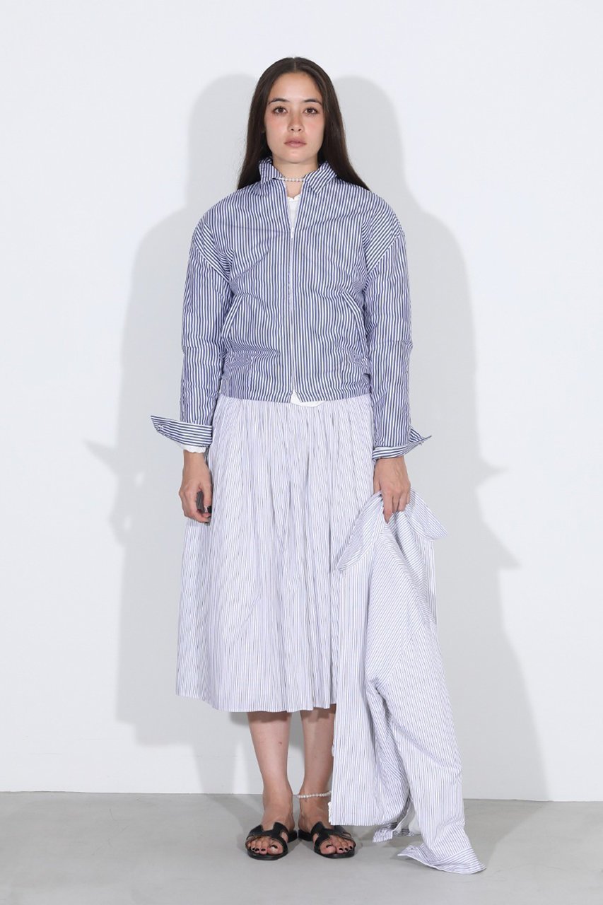 【マディソンブルー/MADISONBLUE】のPADDED DEAN JK STRIPE パデッドデニムジャケット 人気、トレンドファッション・服の通販 founy(ファニー) 　ファッション　Fashion　レディースファッション　Fashion for Women　アウター　Coat / Outerwear Collection　レディースジャケット・軽アウター　Jackets　デニムジャケット / カジュアルアウター　Denim Jackets　2026年　2026　コンパクト　Compact, Small Size　ジップ　Zip, Zipper　ジャケット　Jacket, Outerwear　バランス　Balance, Style Balance　ブロード　Broadcloth, Fine Cotton　夏　Summer　春　Spring　S/S・春夏　SS, Spring/Summer, Warm Season　other-7|ID: prp329100004854288 ipo3291000000035705933