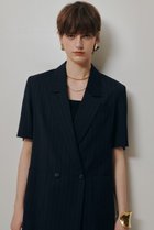 【アルアバイル/allureville】のTWストライプハーフスリーブジャケット ネイビー1|ID: prp329100004854315 ipo3291000000035706278