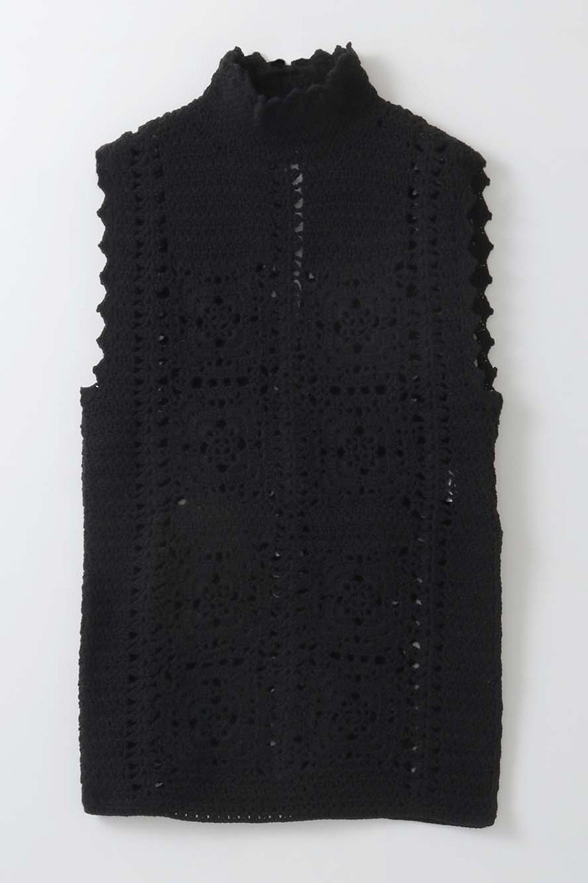 【ハー/HER.】のクロシェノースリーブニット 人気、トレンドファッション・服の通販 founy(ファニー) 　ファッション　Fashion　レディースファッション　Fashion for Women　トップス・カットソー　Cut & Sew Tops　ニット　Knit Tops & Sweaters　キャミソール&ノースリーブ　Camisoles & Sleeveless Tops　カジュアルプルオーバー・ニットトップス　Pullovers & Knit Tops / Casual Pullovers　カットソー　Cut and Sewn Top　シアー　Sheer, See-Through　スタンド　Stand Collar, Upright Stand　スリット　Slit, Slit Detail　ダウン　Down, Puffer　ボトム　Bottoms, Lower Wear　リラックス　Relax, Relaxed Fit　エレガント 上品　Elegant　手編み　Hand-Knitted, Handmade Knit　 other-1|ID: prp329100004854327 ipo3291000000036044822