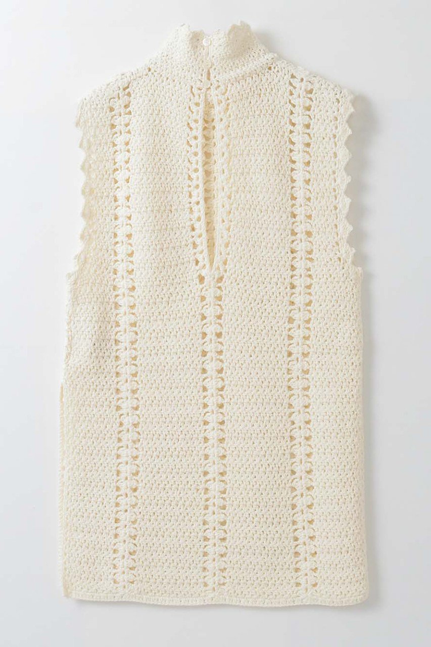 【ハー/HER.】のクロシェノースリーブニット 人気、トレンドファッション・服の通販 founy(ファニー) 　ファッション　Fashion　レディースファッション　Fashion for Women　トップス・カットソー　Cut & Sew Tops　ニット　Knit Tops & Sweaters　キャミソール&ノースリーブ　Camisoles & Sleeveless Tops　カジュアルプルオーバー・ニットトップス　Pullovers & Knit Tops / Casual Pullovers　カットソー　Cut and Sewn Top　シアー　Sheer, See-Through　スタンド　Stand Collar, Upright Stand　スリット　Slit, Slit Detail　ダウン　Down, Puffer　ボトム　Bottoms, Lower Wear　リラックス　Relax, Relaxed Fit　エレガント 上品　Elegant　手編み　Hand-Knitted, Handmade Knit　other-2|ID: prp329100004854327 ipo3291000000036044828