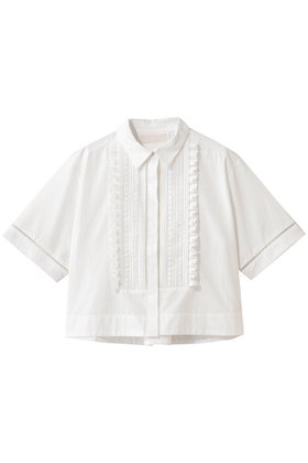 【マリリンムーン/MARILYN MOON】 ハシゴレースタックフリルシャツ人気、トレンドファッション・服の通販 founy(ファニー) ファッション Fashion レディースファッション Fashion for Women トップス・カットソー Cut & Sew Tops シャツ・ブラウス・オフィスカジュアル Elegant Blouses & Button-Ups 2026年 2026 クロップド Cropped, Short Length コンパクト Compact, Small Size ショート Short, Short Length ジャケット Jacket, Outerwear スリーブ Sleeve, Long Sleeve / Short Sleeve バランス Balance, Style Balance フリル Frill, Ruffle ボックス Boxy, Box Shape レース Lace, Lace Fabric 半袖 Short Sleeve, Half Sleeve 夏 Summer 春 Spring S/S・春夏 SS, Spring/Summer, Warm Season |ID:prp329100004854636