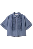 【マリリンムーン/MARILYN MOON】のハシゴレースタックフリルシャツ 人気、トレンドファッション・服の通販 founy(ファニー) ファッション Fashion レディースファッション Fashion for Women トップス・カットソー Cut & Sew Tops シャツ・ブラウス・オフィスカジュアル Elegant Blouses & Button-Ups 2026年 2026 クロップド Cropped, Short Length コンパクト Compact, Small Size ショート Short, Short Length ジャケット Jacket, Outerwear スリーブ Sleeve, Long Sleeve / Short Sleeve バランス Balance, Style Balance フリル Frill, Ruffle ボックス Boxy, Box Shape レース Lace, Lace Fabric 半袖 Short Sleeve, Half Sleeve 夏 Summer 春 Spring S/S・春夏 SS, Spring/Summer, Warm Season thumbnail モーブブルー|ID: prp329100004854636 ipo3291000000035719297