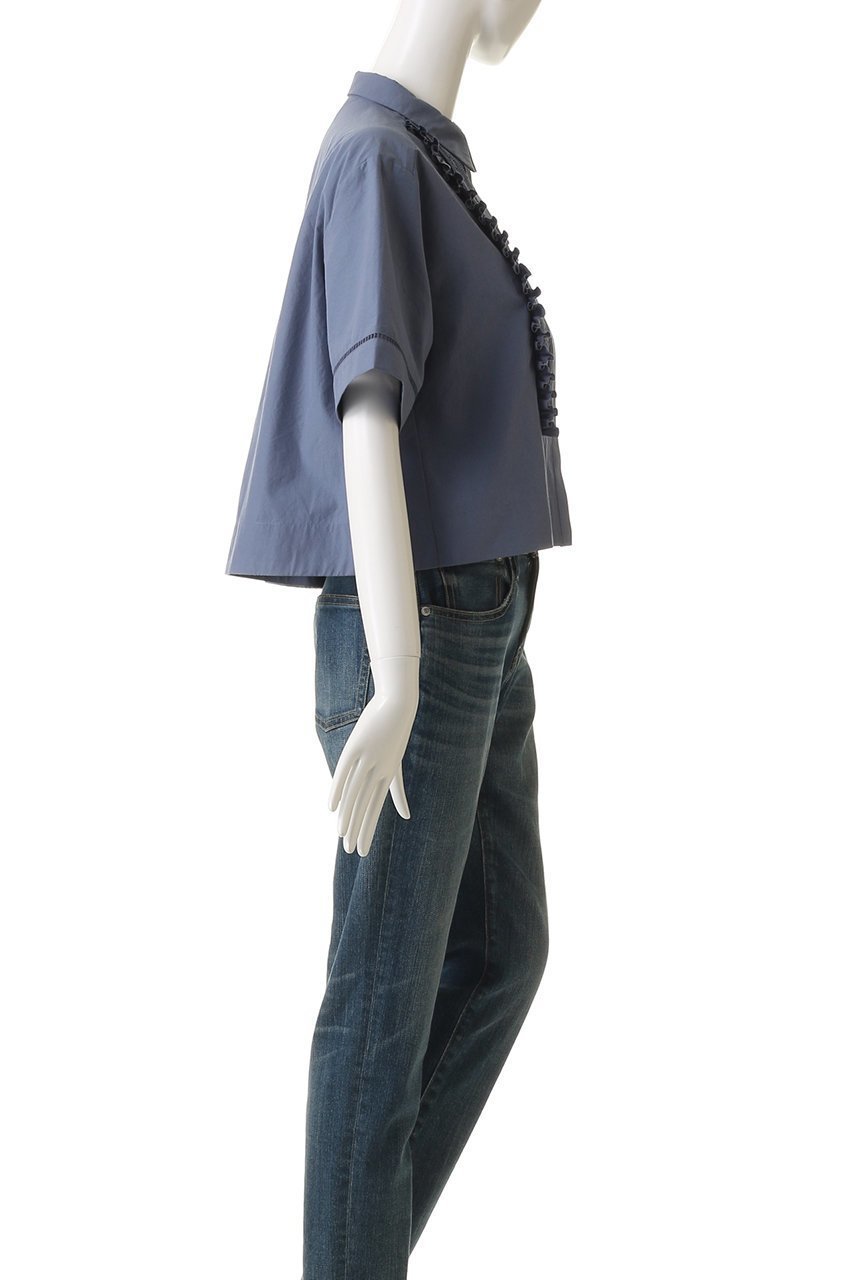 【マリリンムーン/MARILYN MOON】のハシゴレースタックフリルシャツ 人気、トレンドファッション・服の通販 founy(ファニー) 　ファッション　Fashion　レディースファッション　Fashion for Women　トップス・カットソー　Cut & Sew Tops　シャツ・ブラウス・オフィスカジュアル　Elegant Blouses & Button-Ups　2026年　2026　クロップド　Cropped, Short Length　コンパクト　Compact, Small Size　ショート　Short, Short Length　ジャケット　Jacket, Outerwear　スリーブ　Sleeve, Long Sleeve / Short Sleeve　バランス　Balance, Style Balance　フリル　Frill, Ruffle　ボックス　Boxy, Box Shape　レース　Lace, Lace Fabric　半袖　Short Sleeve, Half Sleeve　夏　Summer　春　Spring　S/S・春夏　SS, Spring/Summer, Warm Season　other-3|ID: prp329100004854636 ipo3291000000035719300