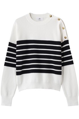 【プルミエ アロンディスモン/1er Arrondissement】 ハイツイストコットンボーダープルオーバー人気、トレンドファッション・服の通販 founy(ファニー) ファッション Fashion レディースファッション Fashion for Women トップス・カットソー Cut & Sew Tops ニット Knit Tops & Sweaters カジュアルプルオーバー・ニットトップス Pullovers & Knit Tops / Casual Pullovers 2026年 2026 なめらか Smooth, Silky Texture ショルダー Shoulder, Shoulder Strap ボーダー Border, Stripe エレガント 上品 Elegant 夏 Summer 春 Spring S/S・春夏 SS, Spring/Summer, Warm Season |ID:prp329100004854654