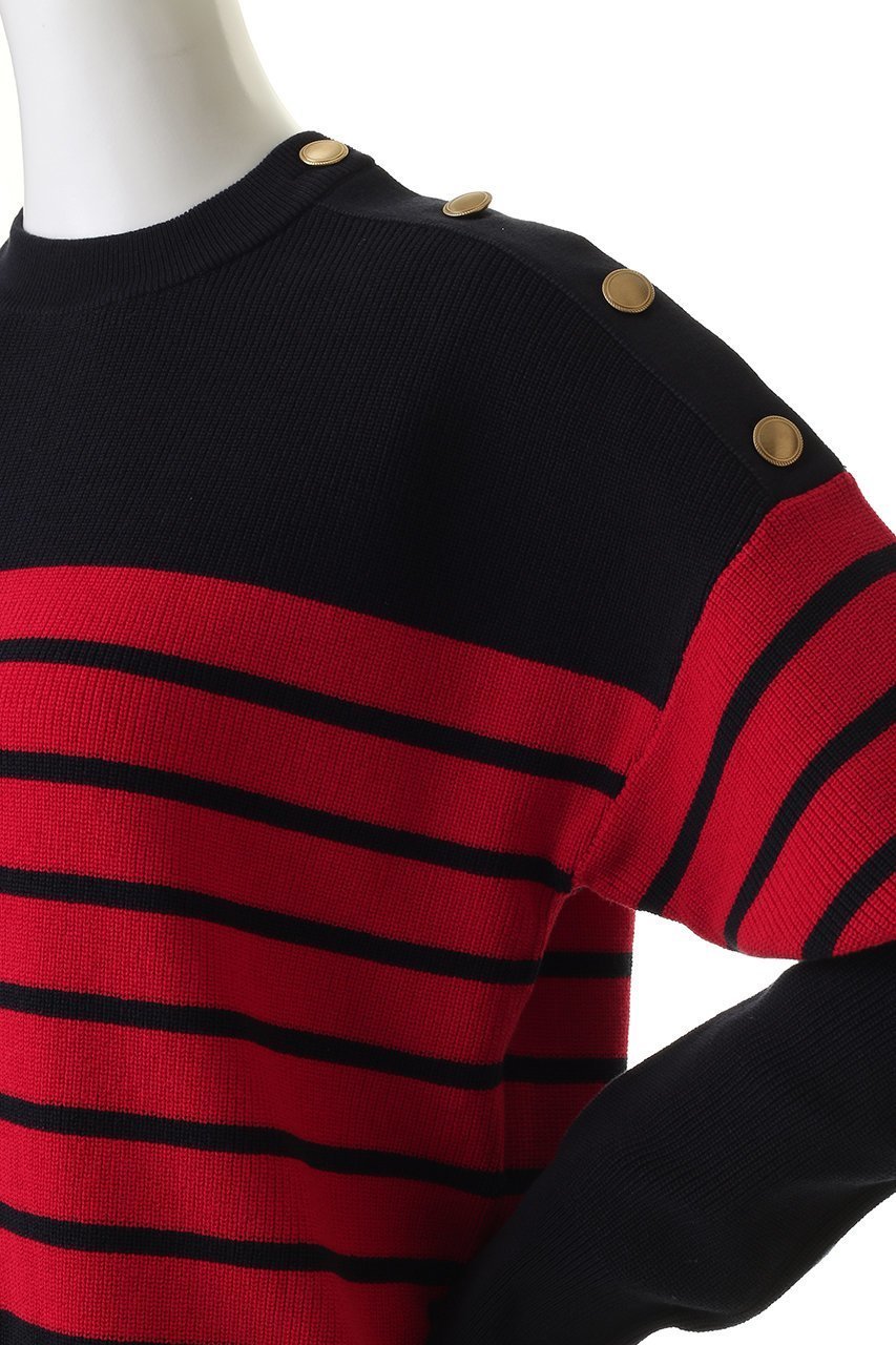 【プルミエ アロンディスモン/1er Arrondissement】のハイツイストコットンボーダープルオーバー 人気、トレンドファッション・服の通販 founy(ファニー) 　ファッション　Fashion　レディースファッション　Fashion for Women　トップス・カットソー　Cut & Sew Tops　ニット　Knit Tops & Sweaters　カジュアルプルオーバー・ニットトップス　Pullovers & Knit Tops / Casual Pullovers　2026年　2026　なめらか　Smooth, Silky Texture　ショルダー　Shoulder, Shoulder Strap　ボーダー　Border, Stripe　エレガント 上品　Elegant　夏　Summer　春　Spring　S/S・春夏　SS, Spring/Summer, Warm Season　other-5|ID: prp329100004854654 ipo3291000000035719529