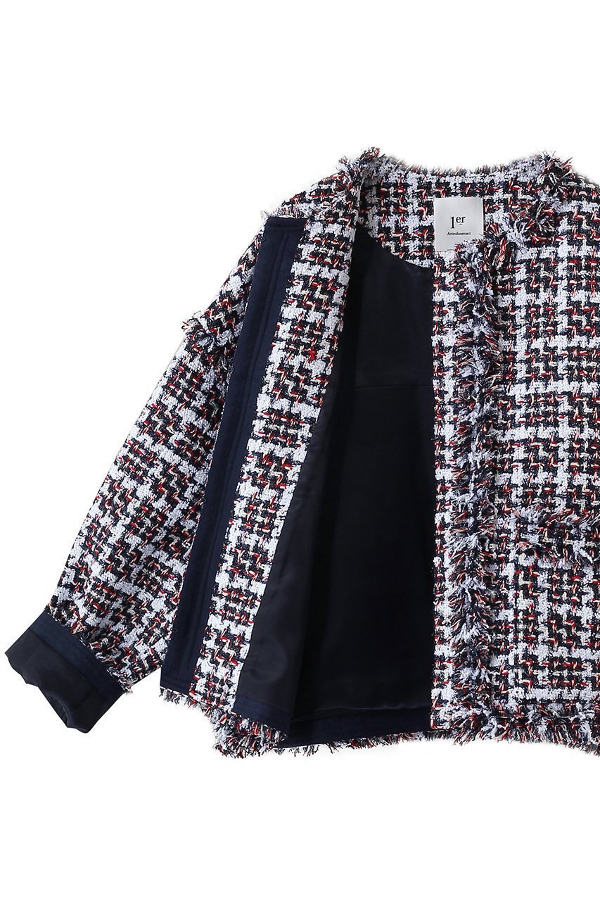 【プルミエ アロンディスモン/1er Arrondissement】のTORNIERフリンジツイードジャケット 人気、トレンドファッション・服の通販 founy(ファニー) 　ファッション　Fashion　レディースファッション　Fashion for Women　アウター　Coat / Outerwear Collection　レディースジャケット・軽アウター　Jackets　2026年　2026　ジャケット　Jacket, Outerwear　ツイード　Twill, Twill Weave　デニム　Denim, Jeans Material　フリンジ　Fringe, Tassel　エレガント 上品　Elegant　夏　Summer　春　Spring　S/S・春夏　SS, Spring/Summer, Warm Season　other-7|ID: prp329100004854655 ipo3291000000035719546