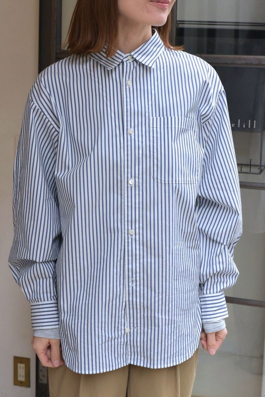 【レリル/lelill】のピマソロ スプリットワイドシャツ インテリア・キッズ・メンズ・レディースファッション・服の通販 founy(ファニー) 　ファッション　Fashion　レディースファッション　Fashion for Women　トップス・カットソー　Cut & Sew Tops　シャツ・ブラウス・オフィスカジュアル　Elegant Blouses & Button-Ups　春　Spring　スタイリッシュ　Stylish, Fashionable　スリーブ　Sleeve, Long Sleeve / Short Sleeve　定番　Standard, Basic Item　ファブリック　Fabric, Textile　ベーシック　Basic, Essential　羽織　Haori, Light Jacket　ロング　Long, Long-Length　S/S・春夏　SS, Spring/Summer, Warm Season　夏　Summer　2026年　2026　ブルーストライプ|ID: prp329100004854887 ipo3291000000035734445