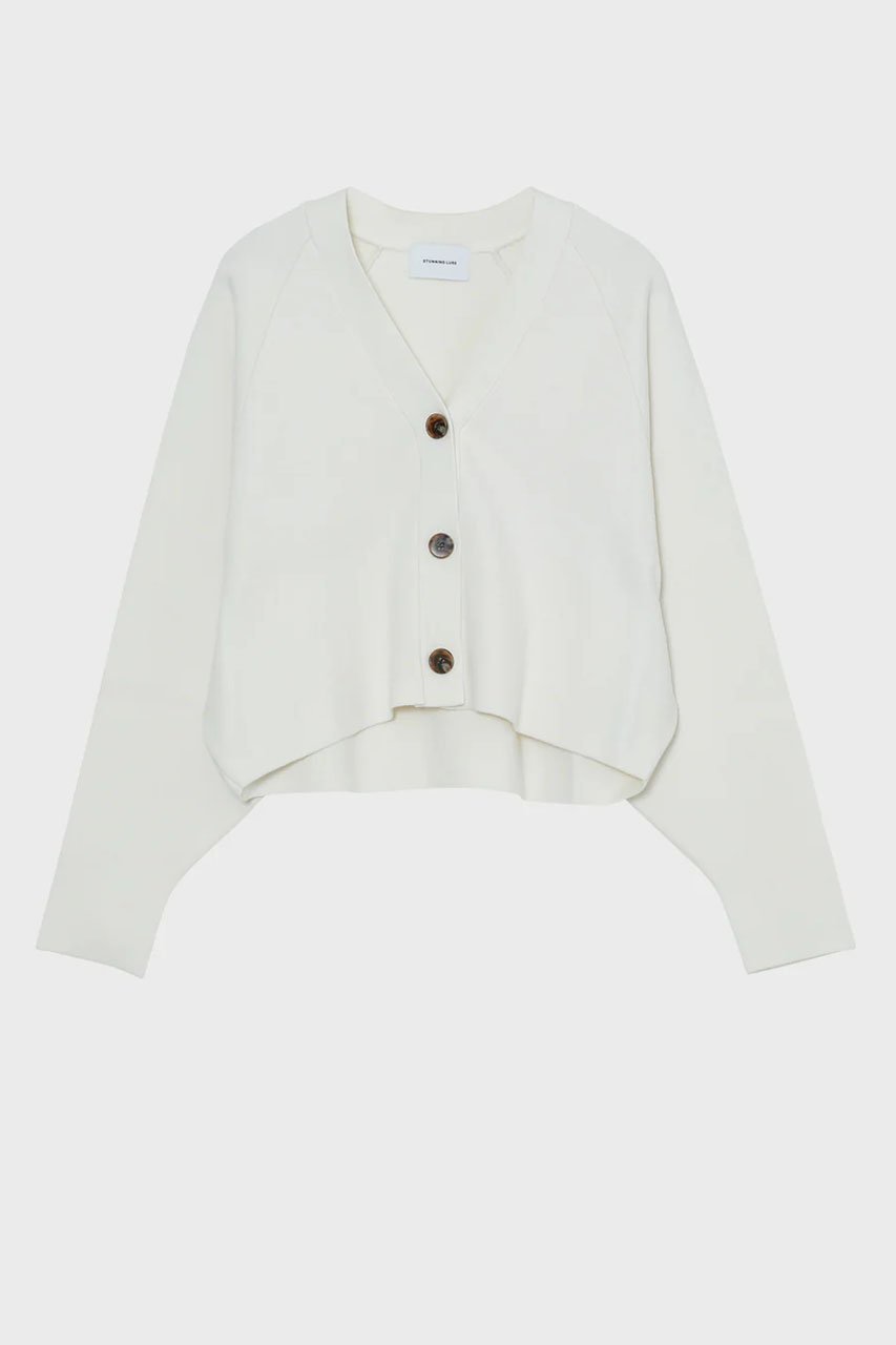 【スタニングルアー/STUNNING LURE】の【2/18 11:00販売開始】ダブルフェイスニットカーディガン 人気、トレンドファッション・服の通販 founy(ファニー) 　ファッション　Fashion　レディースファッション　Fashion for Women　トップス・カットソー　Cut & Sew Tops　ニット　Knit Tops & Sweaters　カーディガン・羽織り　Layered Style Cardigans　カーディガン　Cardigan, Knitwear　ショート　Short, Short Length　フォルム　Silhouette, Form　ワイド　Wide, Wide Fit　エレガント 上品　Elegant　新作・新入荷　New Arrivals / New In　 other-1|ID: prp329100004854893 ipo3291000000035734513