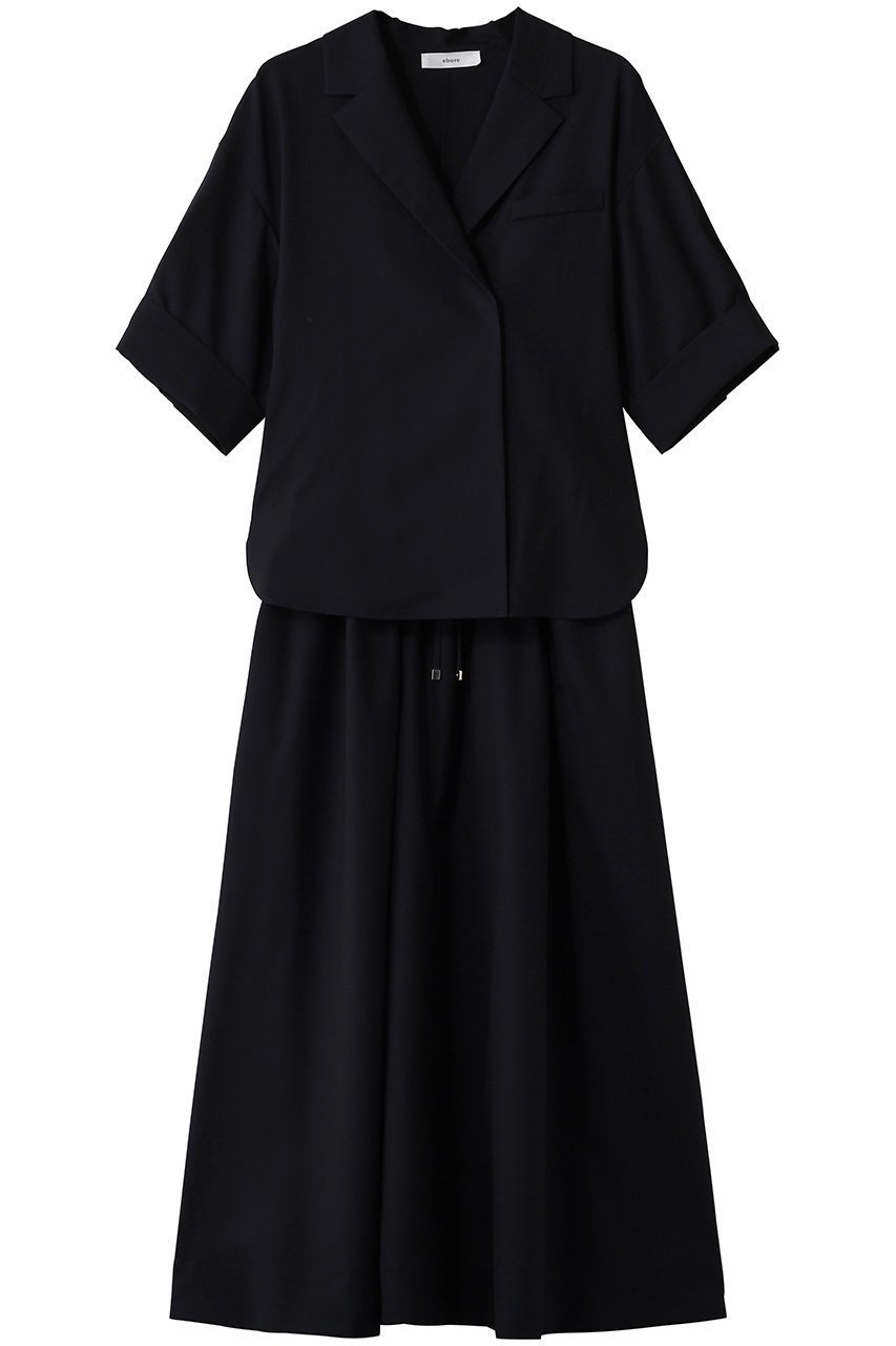 【エブール/ebure】の【2/13 0:00販売開始】ドライトロピカル テーラードカラーワンピース インテリア・キッズ・メンズ・レディースファッション・服の通販 founy(ファニー) 　ファッション　Fashion　レディースファッション　Fashion for Women　ワンピース　Dresses　チュニック　Tunic Tops & Dresses　2026年　2026　カフス　Cuff Design　チュニック　Tunic, Long Top　テーラード　Tailored, Tailored Fit　ポケット　Pocket, Pocket Detail　夏　Summer　春　Spring　S/S・春夏　SS, Spring/Summer, Warm Season　ネイビー|ID: prp329100004854896 ipo3291000000035734554