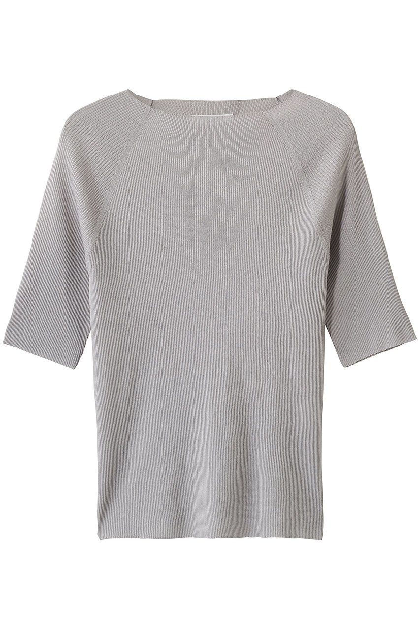 【エブール/ebure】の【2/13 0:00販売開始】ハイゲージファインリブ 5分袖ニットプルオーバー インテリア・キッズ・メンズ・レディースファッション・服の通販 founy(ファニー) 　ファッション　Fashion　レディースファッション　Fashion for Women　トップス・カットソー　Cut & Sew Tops　ニット　Knit Tops & Sweaters　カジュアルプルオーバー・ニットトップス　Pullovers & Knit Tops / Casual Pullovers　2026年　2026　シルク　Silk, 100% Silk　シンプル　Simple, Minimal　夏　Summer　春　Spring　S/S・春夏　SS, Spring/Summer, Warm Season　ライトグレー|ID: prp329100004854900 ipo3291000000035734604