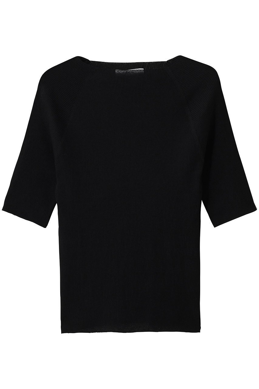 【エブール/ebure】の【2/13 0:00販売開始】ハイゲージファインリブ 5分袖ニットプルオーバー インテリア・キッズ・メンズ・レディースファッション・服の通販 founy(ファニー) 　ファッション　Fashion　レディースファッション　Fashion for Women　トップス・カットソー　Cut & Sew Tops　ニット　Knit Tops & Sweaters　カジュアルプルオーバー・ニットトップス　Pullovers & Knit Tops / Casual Pullovers　2026年　2026　シルク　Silk, 100% Silk　シンプル　Simple, Minimal　夏　Summer　春　Spring　S/S・春夏　SS, Spring/Summer, Warm Season　ブラック|ID: prp329100004854900 ipo3291000000035734606