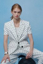 【アルアバイル/allureville】の【LOULOU WILLOUGHBY】リネン混ドットハーフスリーブジャケット ホワイト系|ID: prp329100004855388 ipo3291000000035776508