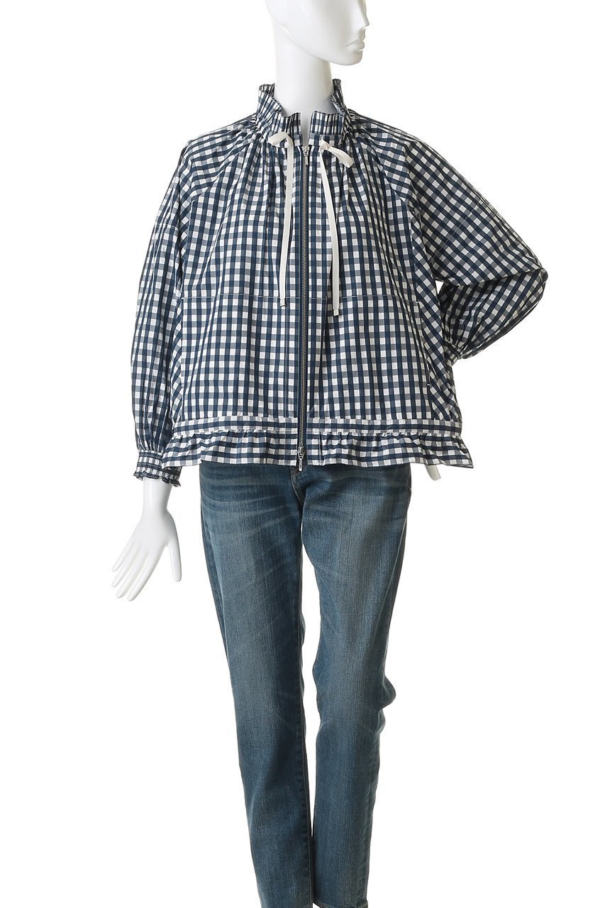 【マリリンムーン/MARILYN MOON】のギンガムチェックプリーツフリルブルゾン 人気、トレンドファッション・服の通販 founy(ファニー) 　ファッション　Fashion　レディースファッション　Fashion for Women　アウター　Coat / Outerwear Collection　レディースジャケット・軽アウター　Jackets　ブルゾンジャケット・スポーティアウター　Blouson Jackets　2026年　2026　ギンガム　Gingham, Gingham Fabric　ジャケット　Jacket, Outerwear　タフタ　Taffeta, Structured Fabric　チェック　Check, Plaid, Tartan　バランス　Balance, Style Balance　ブルゾン　Blouson, Bomber Jacket　プリーツ　Pleats, Pleated　ボトム　Bottoms, Lower Wear　ポケット　Pocket, Pocket Detail　ラッフル　Ruffle, Frill　夏　Summer　春　Spring　S/S・春夏　SS, Spring/Summer, Warm Season　other-2|ID: prp329100004855401 ipo3291000000035776652