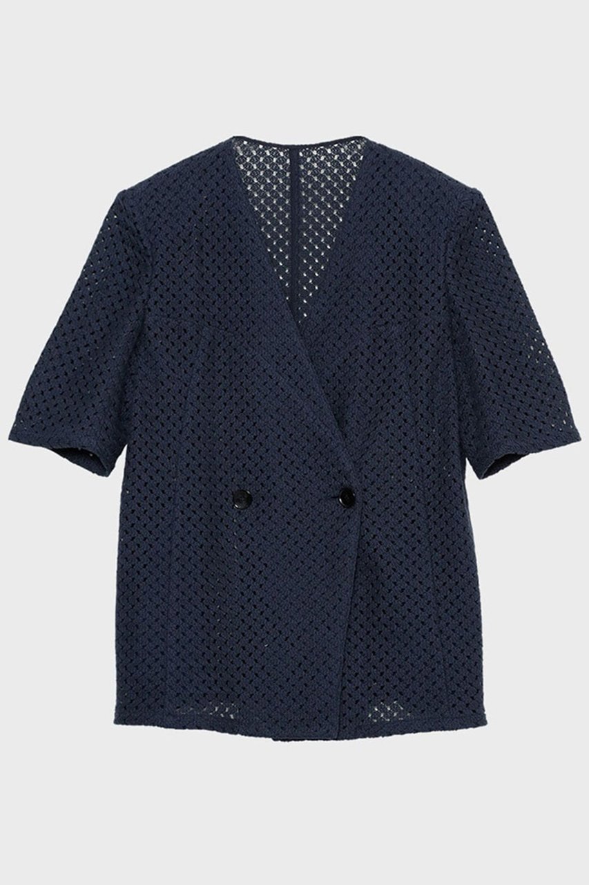 【スタニングルアー/STUNNING LURE】の【Waltz】ラッセルハーフスリーブジャケット インテリア・キッズ・メンズ・レディースファッション・服の通販 founy(ファニー) 　ファッション　Fashion　レディースファッション　Fashion for Women　アウター　Coat / Outerwear Collection　レディースジャケット・軽アウター　Jackets　2026年　2026　インナー　Innerwear　ジャケット　Jacket, Outerwear　スリーブ　Sleeve, Long Sleeve / Short Sleeve　テーラード　Tailored, Tailored Fit　ハーフ　Half, Half-Length　バランス　Balance, Style Balance　ボックス　Boxy, Box Shape　モダン　Modern, Contemporary　ラッセル　Raschel, Raschel Lace　夏　Summer　春　Spring　S/S・春夏　SS, Spring/Summer, Warm Season　ネイビー|ID: prp329100004855405 ipo3291000000035776712