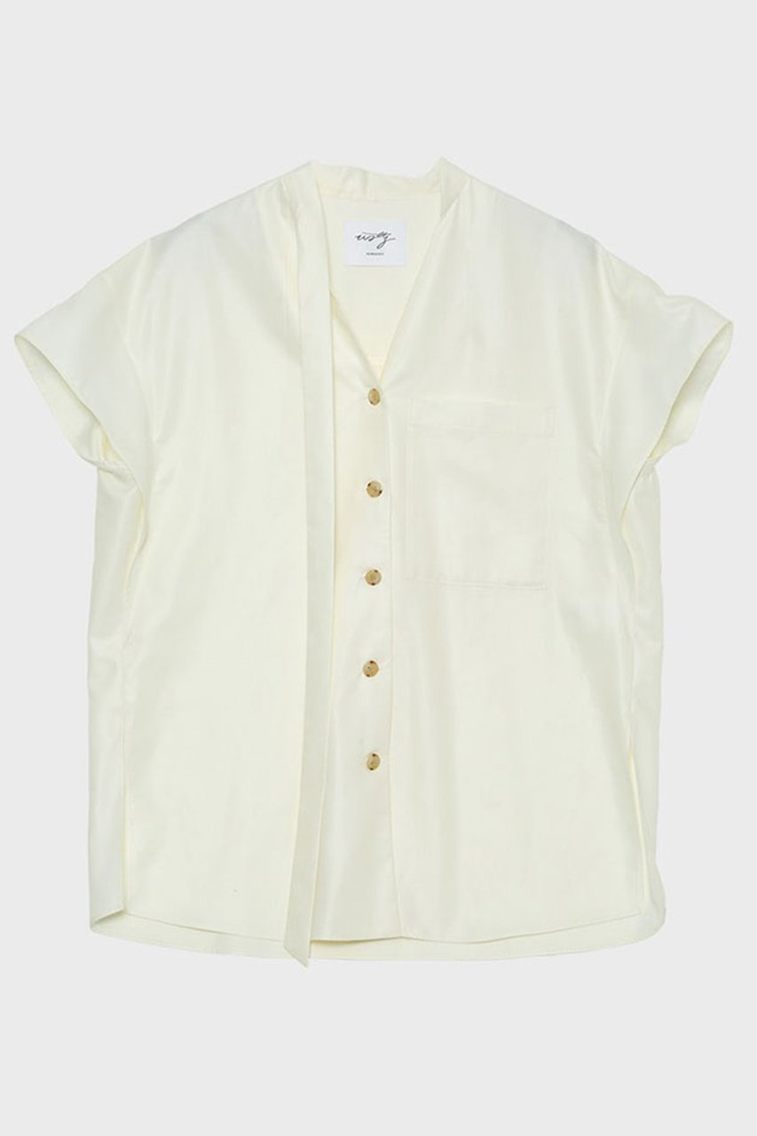 【スタニングルアー/STUNNING LURE】の【Waltz】グロッシーアシンメトリーカラーシャツ 人気、トレンドファッション・服の通販 founy(ファニー) 　ファッション　Fashion　レディースファッション　Fashion for Women　トップス・カットソー　Cut & Sew Tops　シャツ・ブラウス・オフィスカジュアル　Elegant Blouses & Button-Ups　2026年　2026　アシンメトリー　Asymmetrical Style　インナー　Innerwear　ショルダー　Shoulder, Shoulder Strap　ジャケット　Jacket, Outerwear　スリーブ　Sleeve, Long Sleeve / Short Sleeve　ドロップ　Drop Shoulder, Dropped Style　バランス　Balance, Style Balance　ヘムライン　Hemline, Bottom Cut　モダン　Modern, Contemporary　ラウンド　Round, Round Neck　ロング　Long, Long-Length　夏　Summer　春　Spring　S/S・春夏　SS, Spring/Summer, Warm Season　 other-1|ID: prp329100004855408 ipo3291000000035776727