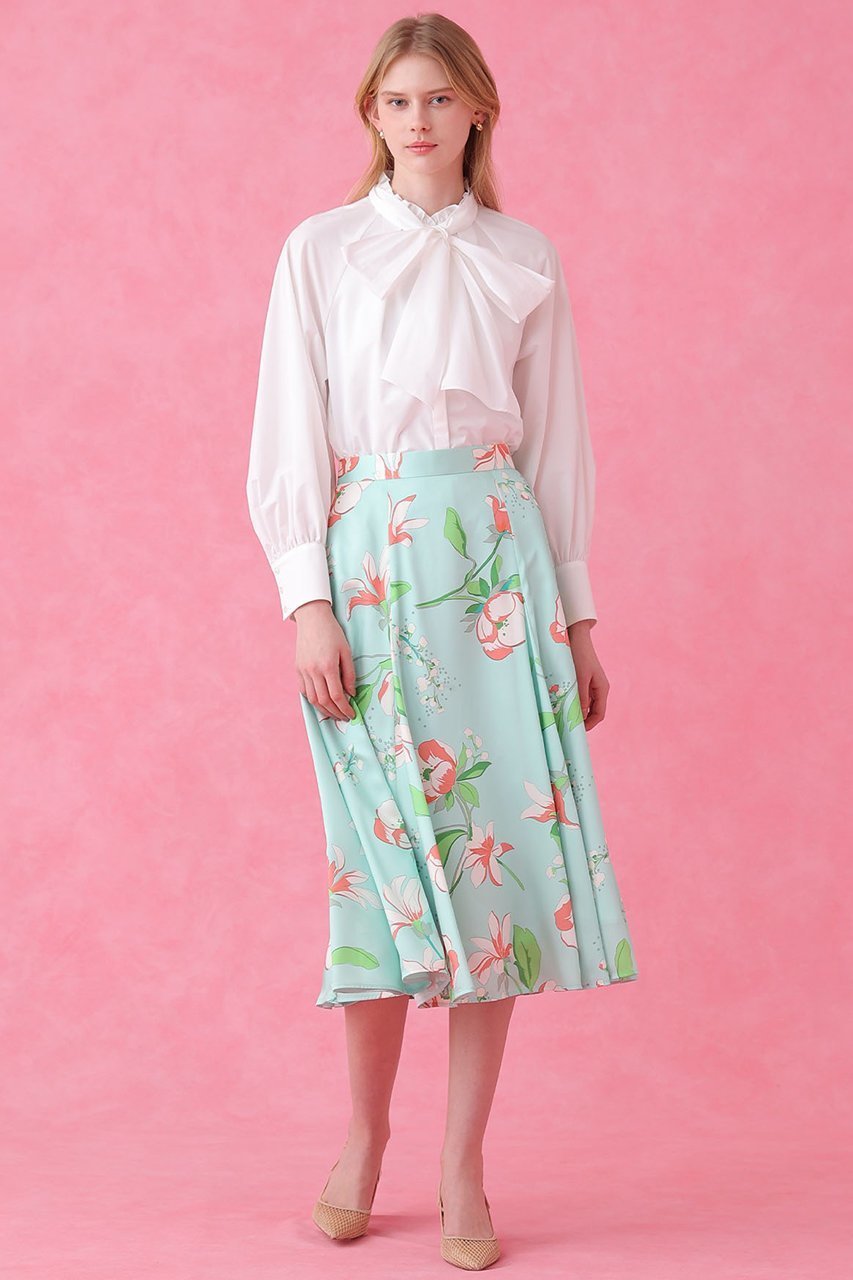 【アナイ/ANAYI】のリリーフラワープリントマチフレア スカート 人気、トレンドファッション・服の通販 founy(ファニー) 　ファッション　Fashion　レディースファッション　Fashion for Women　スカート　Skirts　Aライン・フレアスカート　A-Line & Flared Skirts　2026年　2026　ツイル　Twist, Twisted Detail　フレア　Flare, Flared　プリント　Print, Printed Pattern　夏　Summer　春　Spring　S/S・春夏　SS, Spring/Summer, Warm Season　other-7|ID: prp329100004855414 ipo3291000000035776777