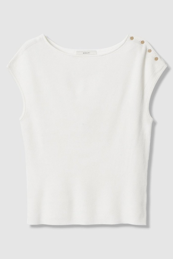 【アナイ/ANAYI】のレーヨンポリエステルストレッチショルダー釦 プルオーバー インテリア・キッズ・メンズ・レディースファッション・服の通販 founy(ファニー) https://founy.com/ ファッション Fashion レディースファッション Fashion for Women トップス・カットソー Cut & Sew Tops ニット Knit Tops & Sweaters カジュアルプルオーバー・ニットトップス Pullovers & Knit Tops / Casual Pullovers 2026年 2026 インナー Innerwear メタル Metal, Metal Parts 夏 Summer 春 Spring S/S・春夏 SS, Spring/Summer, Warm Season |ID: prp329100004855416 ipo3291000000035776788