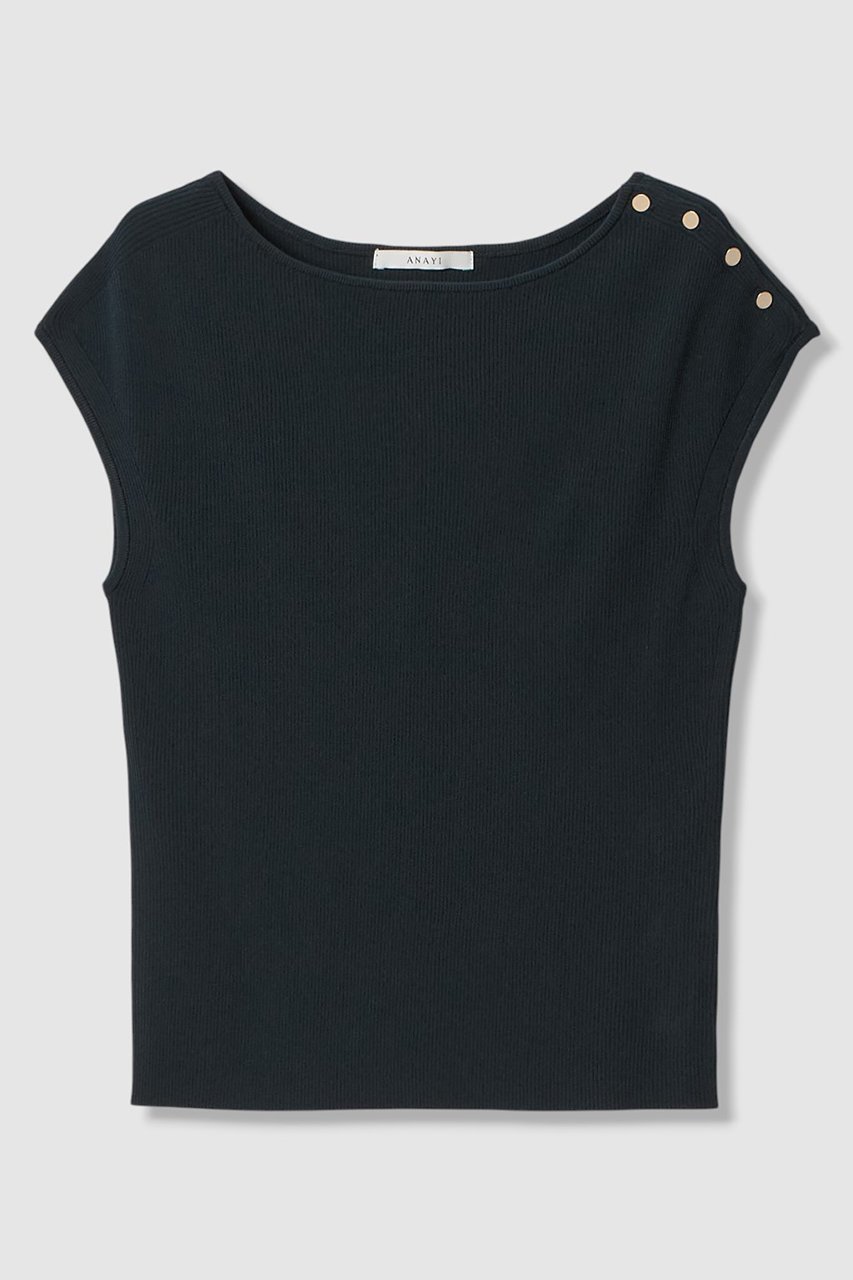 【アナイ/ANAYI】のレーヨンポリエステルストレッチショルダー釦 プルオーバー インテリア・キッズ・メンズ・レディースファッション・服の通販 founy(ファニー) 　ファッション　Fashion　レディースファッション　Fashion for Women　トップス・カットソー　Cut & Sew Tops　ニット　Knit Tops & Sweaters　カジュアルプルオーバー・ニットトップス　Pullovers & Knit Tops / Casual Pullovers　2026年　2026　インナー　Innerwear　メタル　Metal, Metal Parts　夏　Summer　春　Spring　S/S・春夏　SS, Spring/Summer, Warm Season　ネイビー|ID: prp329100004855416 ipo3291000000035776792