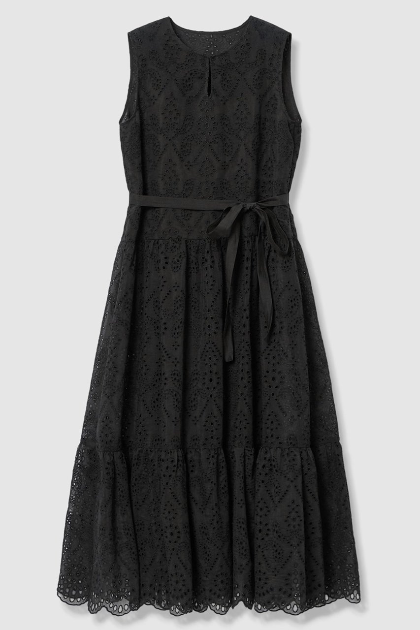 【アナイ/ANAYI】のエンブロイダリーティアードワンピース インテリア・キッズ・メンズ・レディースファッション・服の通販 founy(ファニー) 　ファッション　Fashion　レディースファッション　Fashion for Women　ワンピース　Dresses　チュニック　Tunic Tops & Dresses　2026年　2026　シアー　Sheer, See-Through　シルク　Silk, 100% Silk　チュニック　Tunic, Long Top　ティアードワンピース　Tiered Dress, Flared Dress　リボン　Ribbon, Bow　ロング　Long, Long-Length　エレガント 上品　Elegant　夏　Summer　春　Spring　S/S・春夏　SS, Spring/Summer, Warm Season　ブラック|ID: prp329100004855417 ipo3291000000035776799