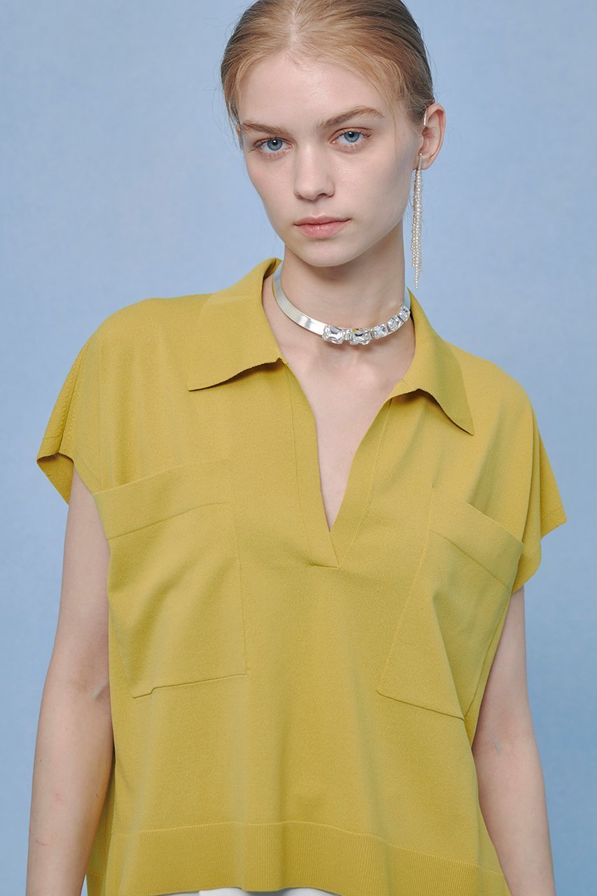 【アルアバイル/allureville】の【LOULOU WILLOUGHBY】ハイツイストスキッパープルオーバー インテリア・キッズ・メンズ・レディースファッション・服の通販 founy(ファニー) 　ファッション　Fashion　レディースファッション　Fashion for Women　トップス・カットソー　Cut & Sew Tops　ニット　Knit Tops & Sweaters　カジュアルプルオーバー・ニットトップス　Pullovers & Knit Tops / Casual Pullovers　スキッパー　Skipper, Open Collar　ツイスト　Tweed, Tweed Fabric　ドロップ　Drop Shoulder, Dropped Style　バランス　Balance, Style Balance　ポケット　Pocket, Pocket Detail　マスタード|ID: prp329100004855424 ipo3291000000035906448