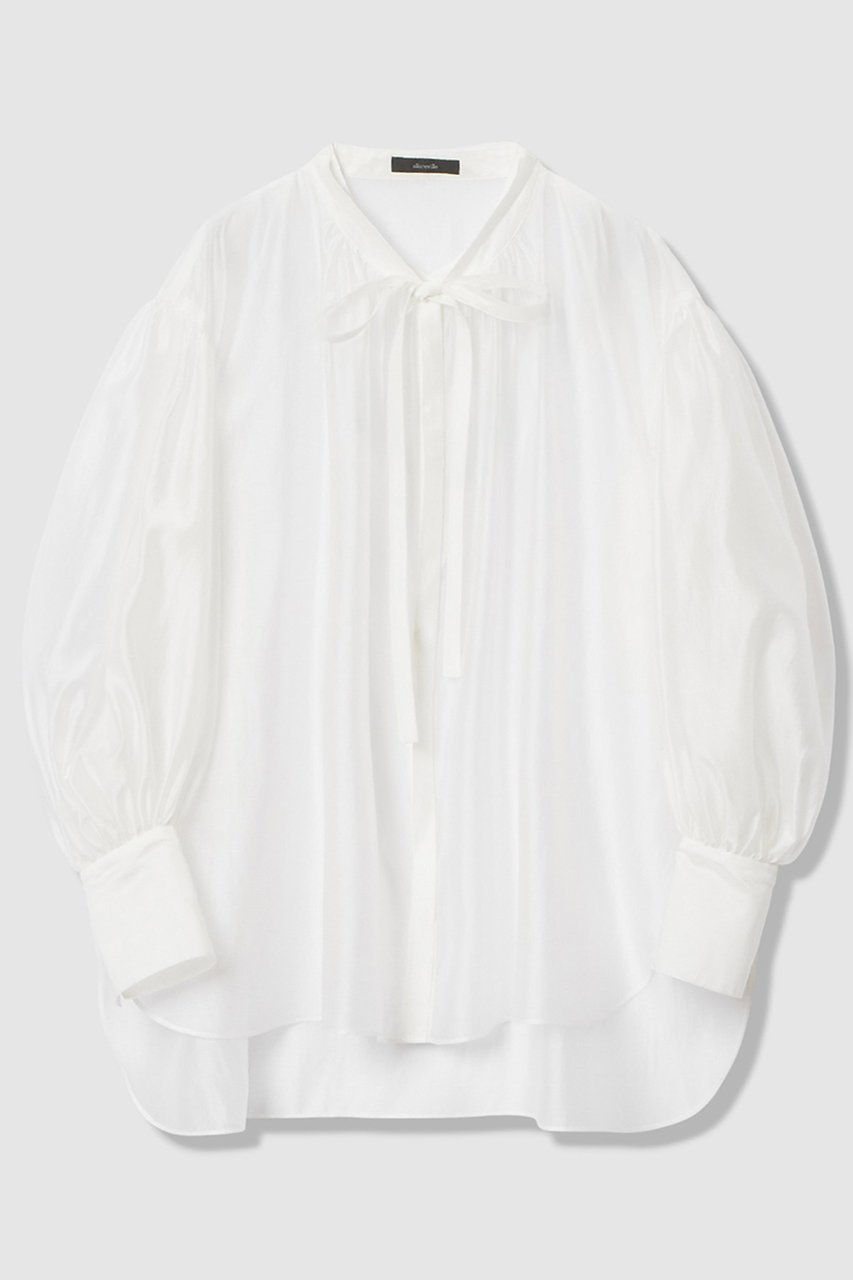【アルアバイル/allureville】のスリーブコンシャスブラウス インテリア・キッズ・メンズ・レディースファッション・服の通販 founy(ファニー) 　ファッション　Fashion　レディースファッション　Fashion for Women　トップス・カットソー　Cut & Sew Tops　シャツ・ブラウス・オフィスカジュアル　Elegant Blouses & Button-Ups　2026年　2026　ギャザー　Gathered, Ruffled　シンプル　Simple, Minimal　スタンド　Stand Collar, Upright Stand　スリーブ　Sleeve, Long Sleeve / Short Sleeve　フロント　Front, Front Design　ロング　Long, Long-Length　エレガント 上品　Elegant　夏　Summer　春　Spring　S/S・春夏　SS, Spring/Summer, Warm Season　ホワイト|ID: prp329100004855425 ipo3291000000035776868