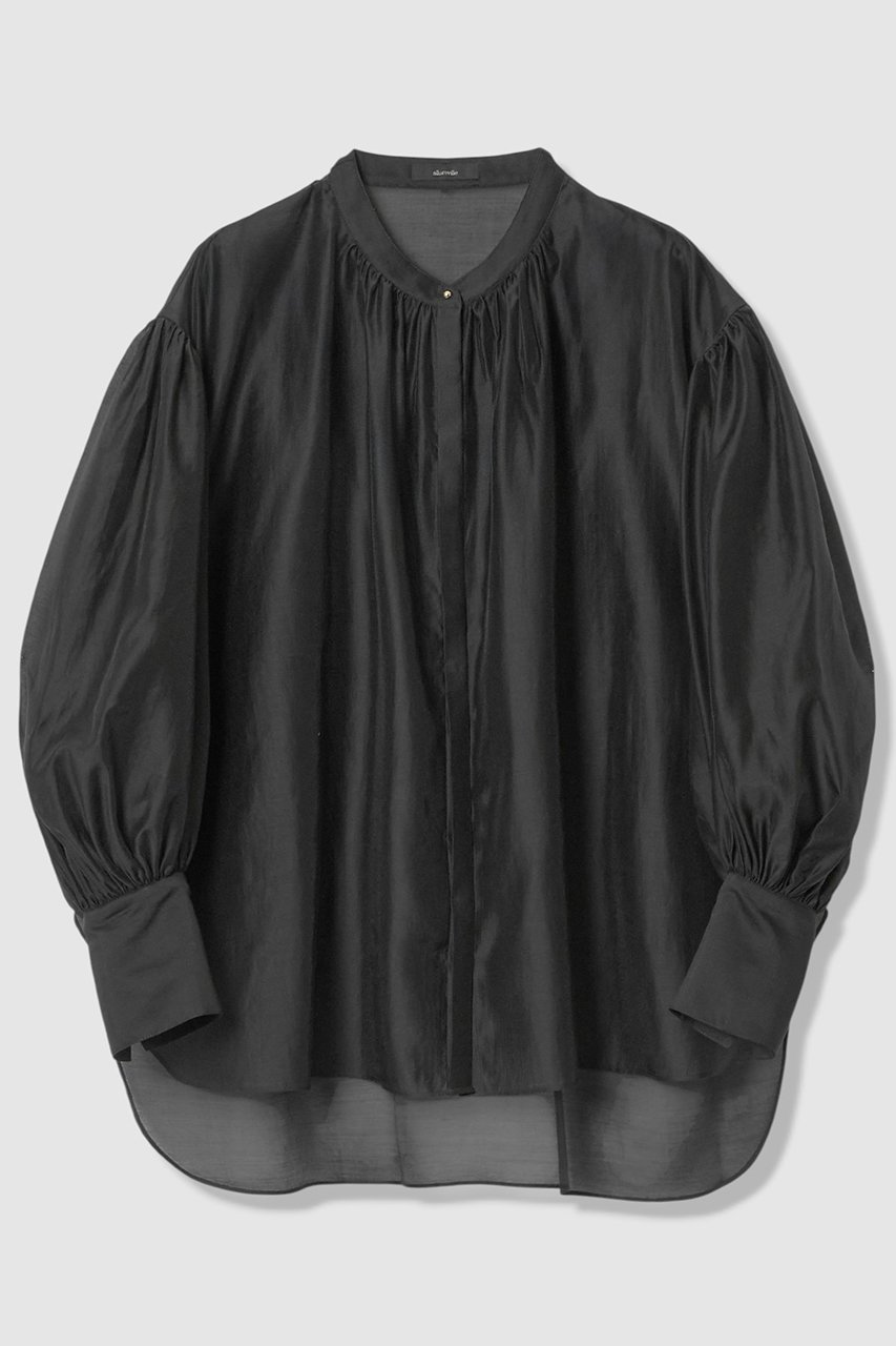 【アルアバイル/allureville】のスリーブコンシャスブラウス 人気、トレンドファッション・服の通販 founy(ファニー) 　ファッション　Fashion　レディースファッション　Fashion for Women　トップス・カットソー　Cut & Sew Tops　シャツ・ブラウス・オフィスカジュアル　Elegant Blouses & Button-Ups　2026年　2026　ギャザー　Gathered, Ruffled　シンプル　Simple, Minimal　スタンド　Stand Collar, Upright Stand　スリーブ　Sleeve, Long Sleeve / Short Sleeve　フロント　Front, Front Design　ロング　Long, Long-Length　エレガント 上品　Elegant　夏　Summer　春　Spring　S/S・春夏　SS, Spring/Summer, Warm Season　other-3|ID: prp329100004855425 ipo3291000000035776872