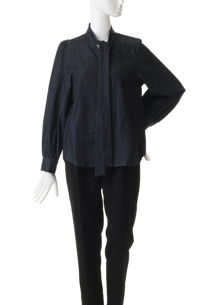 【プルミエ アロンディスモン/1er Arrondissement】のライトデニムボウタイブラウス 人気、トレンドファッション・服の通販 founy(ファニー) 　ファッション　Fashion　レディースファッション　Fashion for Women　トップス・カットソー　Cut & Sew Tops　シャツ・ブラウス・オフィスカジュアル　Elegant Blouses & Button-Ups　2026年　2026　スリーブ　Sleeve, Long Sleeve / Short Sleeve　デニム　Denim, Jeans Material　ロング　Long, Long-Length　エレガント 上品　Elegant　夏　Summer　定番　Standard, Basic Item　春　Spring　S/S・春夏　SS, Spring/Summer, Warm Season　other-2|ID: prp329100004855458 ipo3291000000035777102