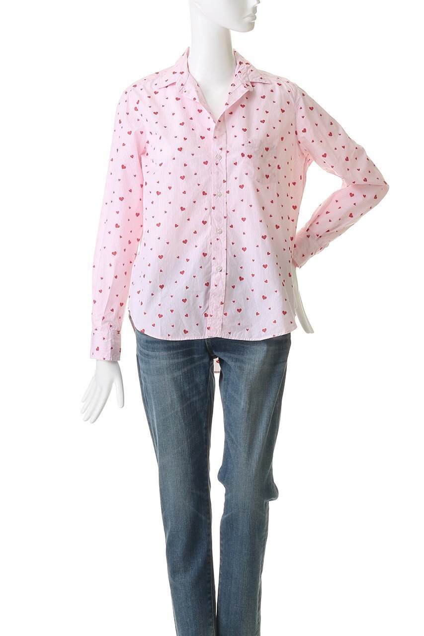 【フランク&アイリーン/Frank&Eileen】のEILEEN イタリアンコットン ストライプハート シャツ 人気、トレンドファッション・服の通販 founy(ファニー) 　ファッション　Fashion　レディースファッション　Fashion for Women　トップス・カットソー　Cut & Sew Tops　シャツ・ブラウス・オフィスカジュアル　Elegant Blouses & Button-Ups　2026年　2026　ストライプ　Stripe, Striped Pattern　スリーブ　Sleeve, Long Sleeve / Short Sleeve　デニム　Denim, Jeans Material　フレア　Flare, Flared　ロング　Long, Long-Length　夏　Summer　春　Spring　S/S・春夏　SS, Spring/Summer, Warm Season　other-2|ID: prp329100004855459 ipo3291000000035777108