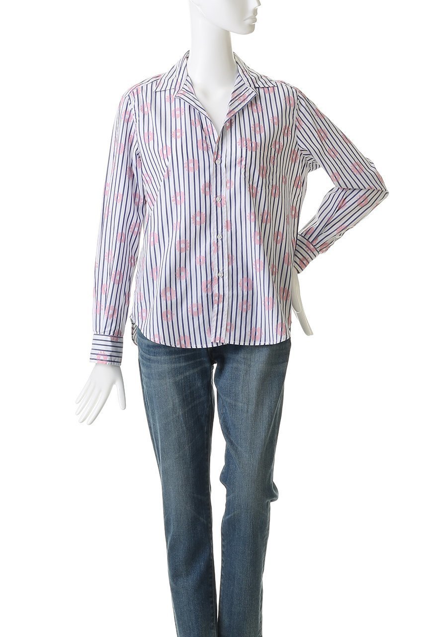【フランク&アイリーン/Frank&Eileen】のEILEEN イタリアンコットン ストライプフラワー シャツ 人気、トレンドファッション・服の通販 founy(ファニー) 　ファッション　Fashion　レディースファッション　Fashion for Women　トップス・カットソー　Cut & Sew Tops　シャツ・ブラウス・オフィスカジュアル　Elegant Blouses & Button-Ups　2026年　2026　スタイリッシュ　Stylish, Fashionable　ストライプ　Stripe, Striped Pattern　スリーブ　Sleeve, Long Sleeve / Short Sleeve　フラワー　Flower, Floral　ロング　Long, Long-Length　夏　Summer　春　Spring　S/S・春夏　SS, Spring/Summer, Warm Season　other-2|ID: prp329100004855460 ipo3291000000035777114