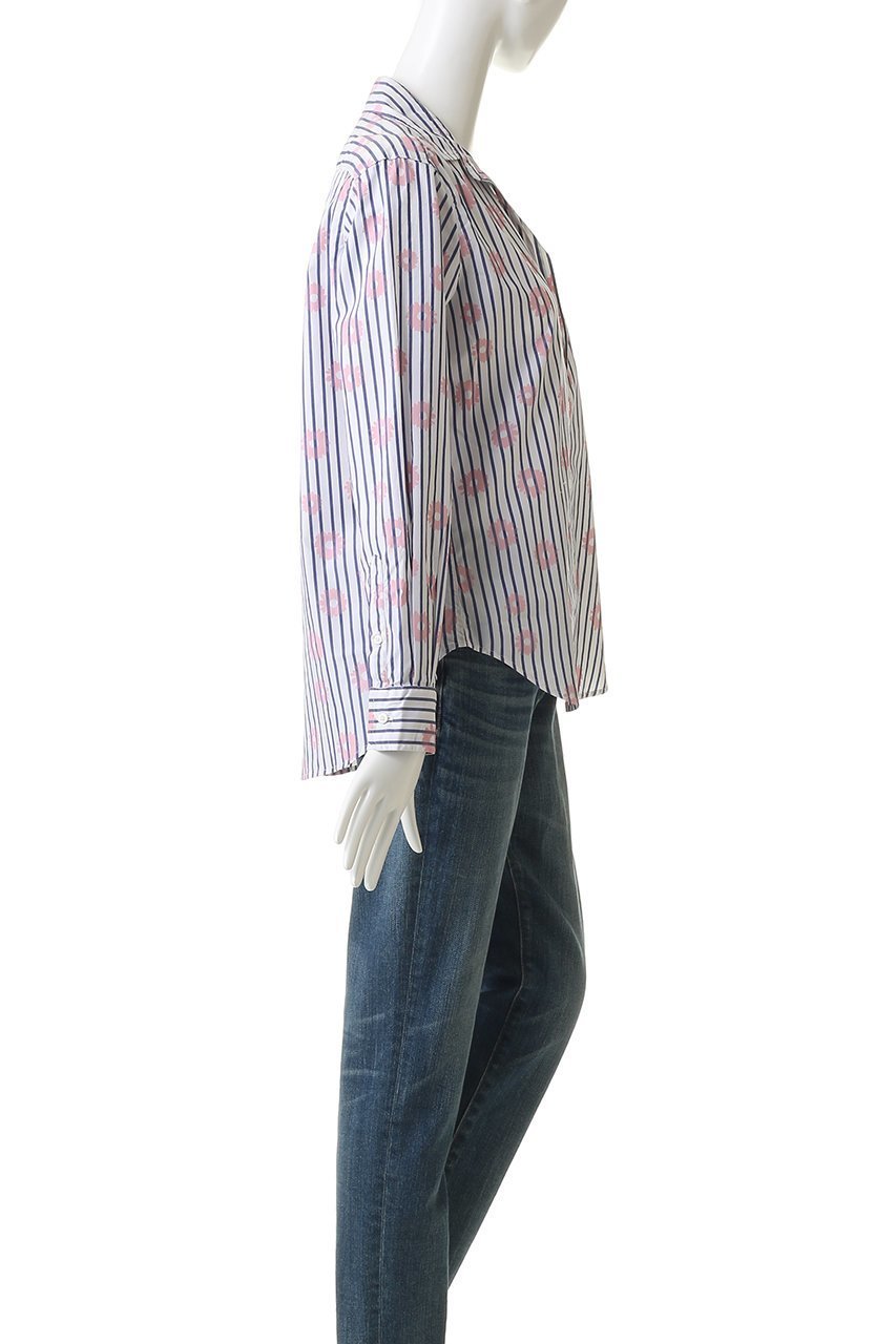 【フランク&アイリーン/Frank&Eileen】のEILEEN イタリアンコットン ストライプフラワー シャツ 人気、トレンドファッション・服の通販 founy(ファニー) 　ファッション　Fashion　レディースファッション　Fashion for Women　トップス・カットソー　Cut & Sew Tops　シャツ・ブラウス・オフィスカジュアル　Elegant Blouses & Button-Ups　2026年　2026　スタイリッシュ　Stylish, Fashionable　ストライプ　Stripe, Striped Pattern　スリーブ　Sleeve, Long Sleeve / Short Sleeve　フラワー　Flower, Floral　ロング　Long, Long-Length　夏　Summer　春　Spring　S/S・春夏　SS, Spring/Summer, Warm Season　other-3|ID: prp329100004855460 ipo3291000000035777115