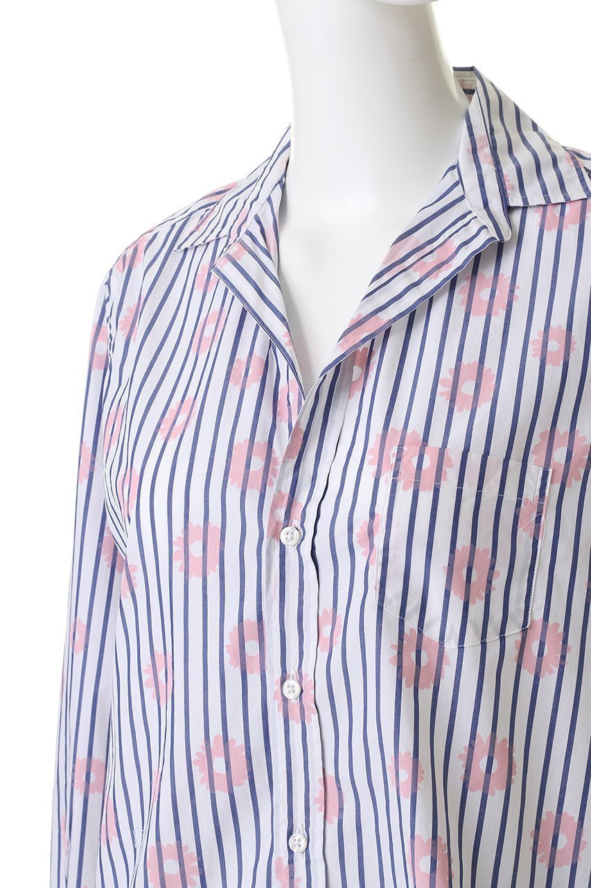 【フランク&アイリーン/Frank&Eileen】のEILEEN イタリアンコットン ストライプフラワー シャツ 人気、トレンドファッション・服の通販 founy(ファニー) 　ファッション　Fashion　レディースファッション　Fashion for Women　トップス・カットソー　Cut & Sew Tops　シャツ・ブラウス・オフィスカジュアル　Elegant Blouses & Button-Ups　2026年　2026　スタイリッシュ　Stylish, Fashionable　ストライプ　Stripe, Striped Pattern　スリーブ　Sleeve, Long Sleeve / Short Sleeve　フラワー　Flower, Floral　ロング　Long, Long-Length　夏　Summer　春　Spring　S/S・春夏　SS, Spring/Summer, Warm Season　other-5|ID: prp329100004855460 ipo3291000000035777117