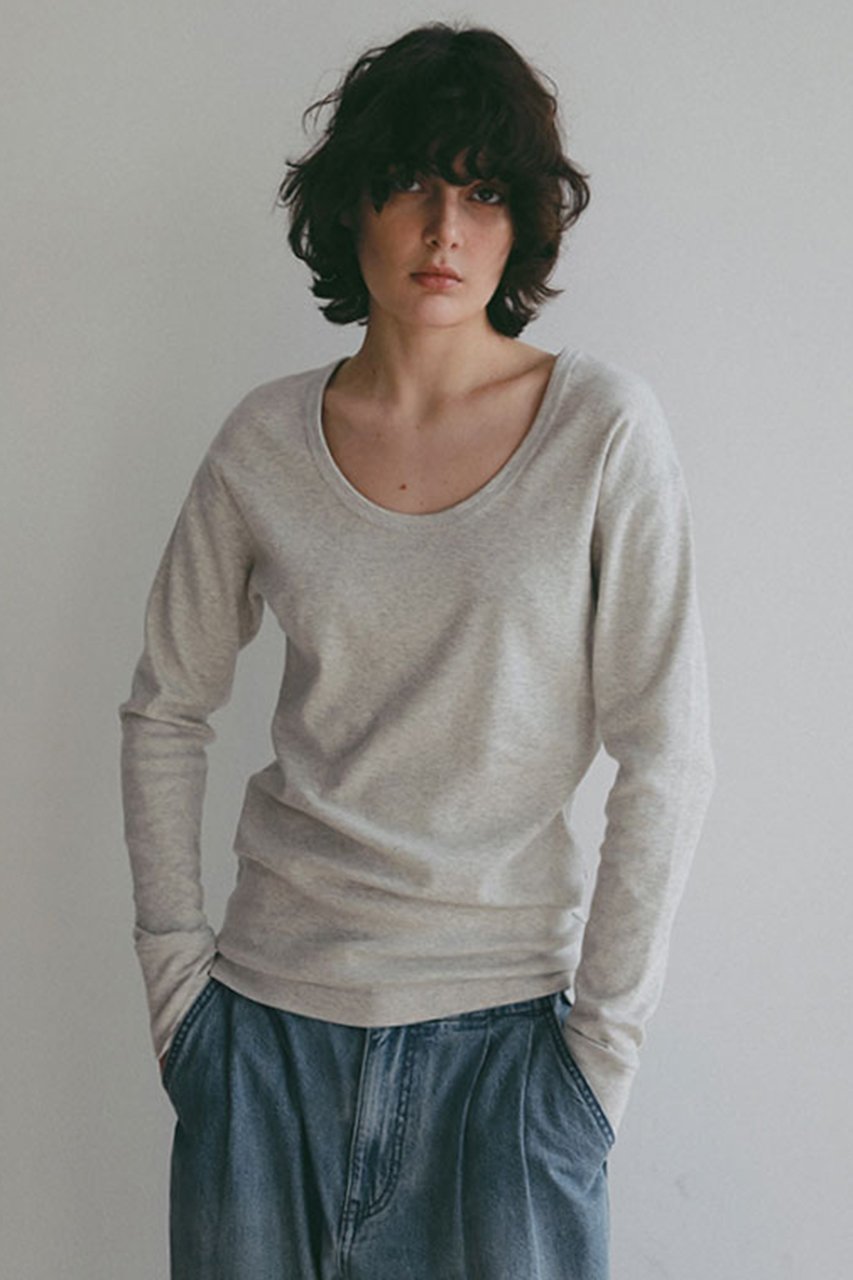 【エトレトウキョウ/ETRE TOKYO】のオーガニックコットンUネックロンTee インテリア・キッズ・メンズ・レディースファッション・服の通販 founy(ファニー) 　ファッション　Fashion　レディースファッション　Fashion for Women　トップス・カットソー　Cut & Sew Tops　シャツ・ブラウス・オフィスカジュアル　Elegant Blouses & Button-Ups　ロングTシャツ・Tシャツ　Longline T-Shirts & Tees　カットソー・ベーシックTシャツ　Cut-and-Sewn Tops / Stretch Tees & Basics　インナー　Innerwear　春　Spring　カーディガン　Cardigan, Knitwear　ジャケット　Jacket, Outerwear　スリーブ　Sleeve, Long Sleeve / Short Sleeve　デコルテ　Décolleté, Neckline　デニム　Denim, Jeans Material　なめらか　Smooth, Silky Texture　バランス　Balance, Style Balance　フィット　Fit, Slim Fit　ロング　Long, Long-Length　ワイド　Wide, Wide Fit　S/S・春夏　SS, Spring/Summer, Warm Season　夏　Summer　2026年　2026　グレー|ID: prp329100004856712 ipo3291000000035820295