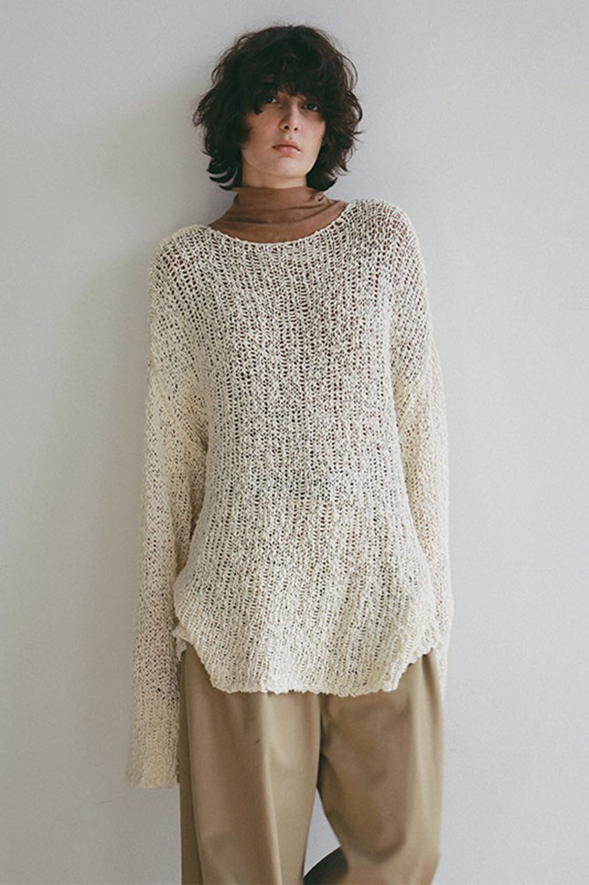 【エトレトウキョウ/ETRE TOKYO】のスラブヤーンローゲージニットプルオーバー インテリア・キッズ・メンズ・レディースファッション・服の通販 founy(ファニー) 　ファッション　Fashion　レディースファッション　Fashion for Women　トップス・カットソー　Cut & Sew Tops　ニット　Knit Tops & Sweaters　カジュアルプルオーバー・ニットトップス　Pullovers & Knit Tops / Casual Pullovers　インナー　Innerwear　春　Spring　キャミソール　Camisole, Spaghetti Strap Top　タンク　Tank Top, Sleeveless Top　タートルネック　Turtleneck, High Neck　ランダム　Random, Irregular　リラックス　Relax, Relaxed Fit　S/S・春夏　SS, Spring/Summer, Warm Season　おすすめ　Recommended / Our Picks　夏　Summer　2026年　2026　クリーム|ID: prp329100004856713 ipo3291000000035820312