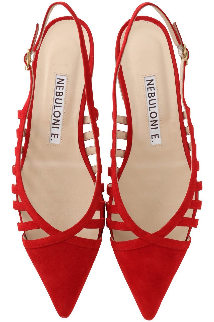 【ネブローニ/NEBULONI E】のカットワークスリングバックシューズ インテリア・キッズ・メンズ・レディースファッション・服の通販 founy(ファニー) 　ファッション　Fashion　レディースファッション　Fashion for Women　バッグ　Bags　2026年　2026　イエロー　Yellow　シューズ　Shoes, Footwear　フラット　Flat, Flat Shoes　モダン　Modern, Contemporary　夏　Summer　春　Spring　S/S・春夏　SS, Spring/Summer, Warm Season　レッドスエード|ID: prp329100004856721 ipo3291000000035820427