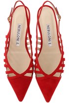 【ネブローニ/NEBULONI E】のカットワークスリングバックシューズ レッドスエード|ID: prp329100004856721 ipo3291000000036102648