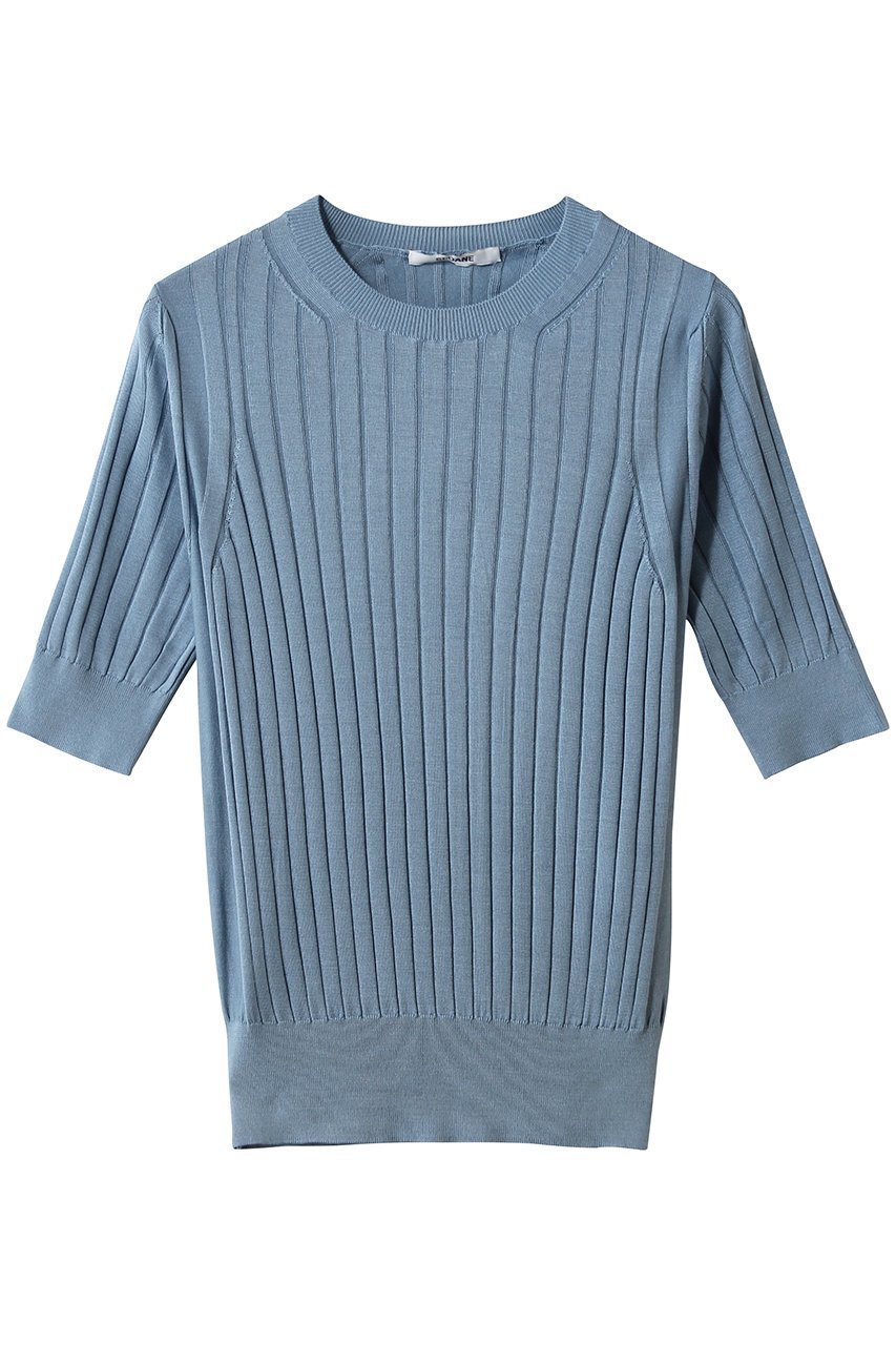 【スローン/SLOANE】の18Gワイドリブ シルク 5分袖クルーネック インテリア・キッズ・メンズ・レディースファッション・服の通販 founy(ファニー) ファッション Fashion レディースファッション Fashion for Women トップス・カットソー Cut & Sew Tops ニット Knit Tops & Sweaters カジュアルプルオーバー・ニットトップス Pullovers & Knit Tops / Casual Pullovers 2026年 2026 なめらか Smooth, Silky Texture シルク Silk, 100% Silk フィット Fit, Slim Fit ワイドリブ Wide Rib, Wide Ribbed Knit エレガント 上品 Elegant 夏 Summer 春 Spring S/S・春夏 SS, Spring/Summer, Warm Season ライトブルー|ID: prp329100004856729 ipo3291000000035820535