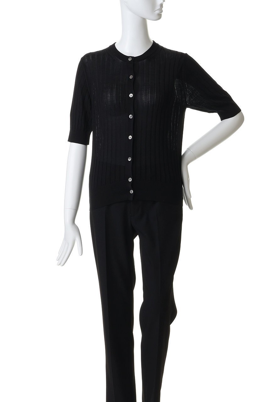 【スローン/SLOANE】の18Gワイドリブ シルク 5分袖クルーネックカーディガン 人気、トレンドファッション・服の通販 founy(ファニー) 　ファッション　Fashion　レディースファッション　Fashion for Women　トップス・カットソー　Cut & Sew Tops　ニット　Knit Tops & Sweaters　カーディガン・羽織り　Layered Style Cardigans　2026年　2026　なめらか　Smooth, Silky Texture　カーディガン　Cardigan, Knitwear　シルク　Silk, 100% Silk　フィット　Fit, Slim Fit　ワイドリブ　Wide Rib, Wide Ribbed Knit　エレガント 上品　Elegant　夏　Summer　春　Spring　S/S・春夏　SS, Spring/Summer, Warm Season　other-2|ID: prp329100004856730 ipo3291000000035820555