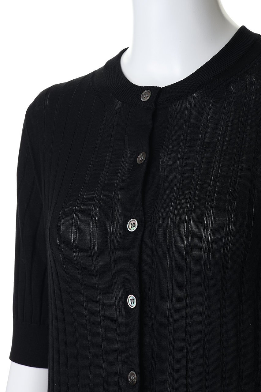 【スローン/SLOANE】の18Gワイドリブ シルク 5分袖クルーネックカーディガン 人気、トレンドファッション・服の通販 founy(ファニー) 　ファッション　Fashion　レディースファッション　Fashion for Women　トップス・カットソー　Cut & Sew Tops　ニット　Knit Tops & Sweaters　カーディガン・羽織り　Layered Style Cardigans　2026年　2026　なめらか　Smooth, Silky Texture　カーディガン　Cardigan, Knitwear　シルク　Silk, 100% Silk　フィット　Fit, Slim Fit　ワイドリブ　Wide Rib, Wide Ribbed Knit　エレガント 上品　Elegant　夏　Summer　春　Spring　S/S・春夏　SS, Spring/Summer, Warm Season　other-5|ID: prp329100004856730 ipo3291000000035820560