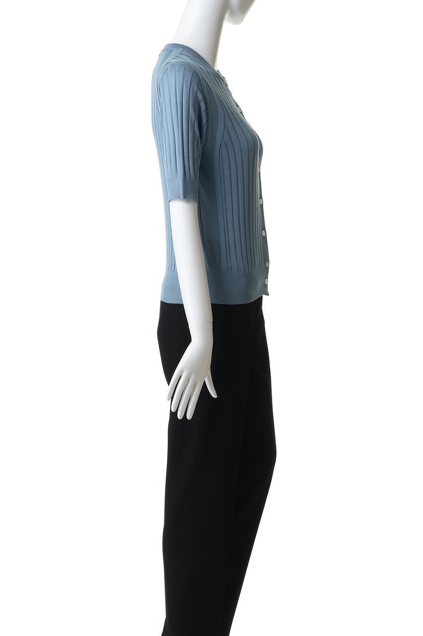 【スローン/SLOANE】の18Gワイドリブ シルク 5分袖クルーネックカーディガン 人気、トレンドファッション・服の通販 founy(ファニー) 　ファッション　Fashion　レディースファッション　Fashion for Women　トップス・カットソー　Cut & Sew Tops　ニット　Knit Tops & Sweaters　カーディガン・羽織り　Layered Style Cardigans　なめらか　Smooth, Silky Texture　カーディガン　Cardigan, Knitwear　シルク　Silk, 100% Silk　フィット　Fit, Slim Fit　ワイドリブ　Wide Rib, Wide Ribbed Knit　エレガント 上品　Elegant　other-3|ID: prp329100004856730 ipo3291000000036623536