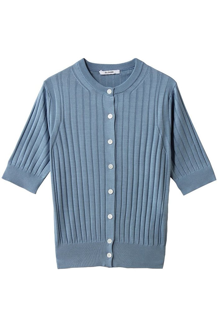 【スローン/SLOANE】の18Gワイドリブ シルク 5分袖クルーネックカーディガン インテリア・キッズ・メンズ・レディースファッション・服の通販 founy(ファニー) https://founy.com/ ファッション Fashion レディースファッション Fashion for Women トップス・カットソー Cut & Sew Tops ニット Knit Tops & Sweaters カーディガン・羽織り Layered Style Cardigans なめらか Smooth, Silky Texture カーディガン Cardigan, Knitwear シルク Silk, 100% Silk フィット Fit, Slim Fit ワイドリブ Wide Rib, Wide Ribbed Knit エレガント 上品 Elegant |ID: prp329100004856730 ipo3291000000036771473