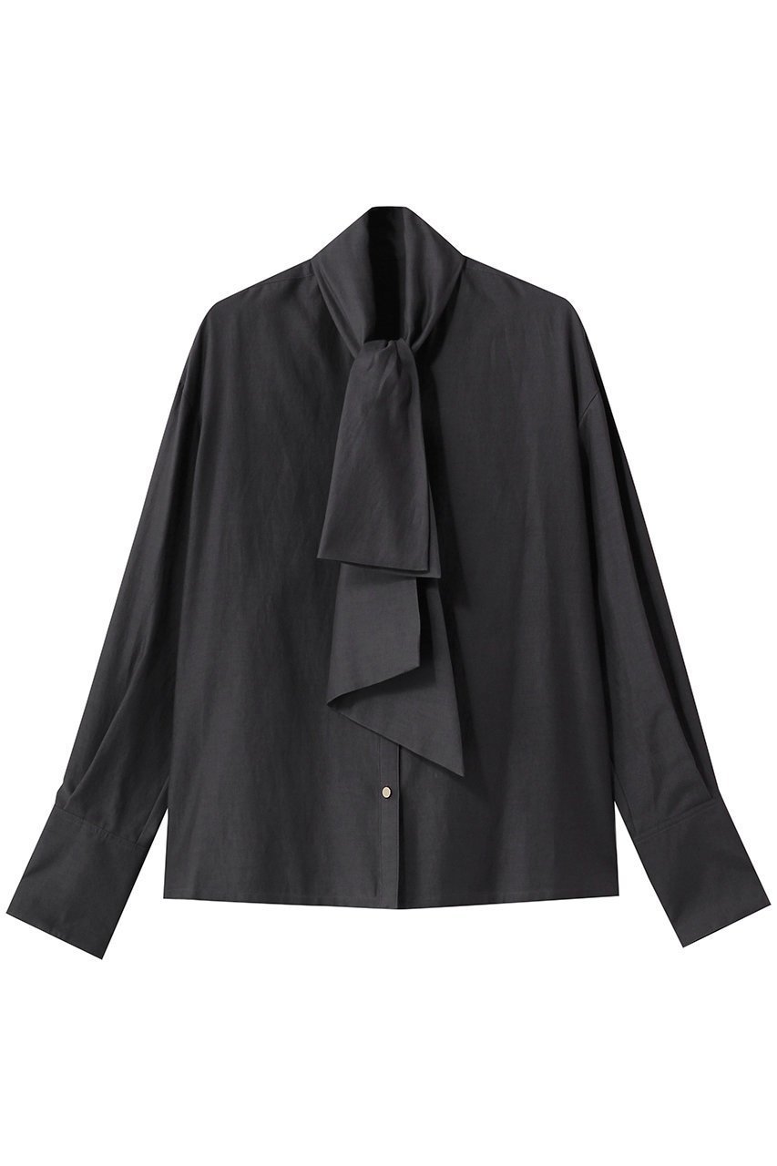 【アルアバイル/allureville】のキュプラコットンビッグタイブラウス インテリア・キッズ・メンズ・レディースファッション・服の通販 founy(ファニー) 　ファッション　Fashion　レディースファッション　Fashion for Women　トップス・カットソー　Cut & Sew Tops　シャツ・ブラウス・オフィスカジュアル　Elegant Blouses & Button-Ups　2026年　2026　なめらか　Smooth, Silky Texture　オケージョン　Occasion Wear　スリーブ　Sleeve, Long Sleeve / Short Sleeve　ロング　Long, Long-Length　エレガント 上品　Elegant　夏　Summer　春　Spring　S/S・春夏　SS, Spring/Summer, Warm Season　チャコールグレー|ID: prp329100004856747 ipo3291000000035820832